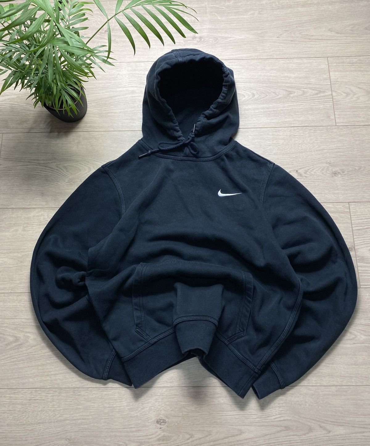 Nike Streetwear Vintage Nike Vintage Boxy Hoodie Logo Embroidered Oversize Retro USA Grailed