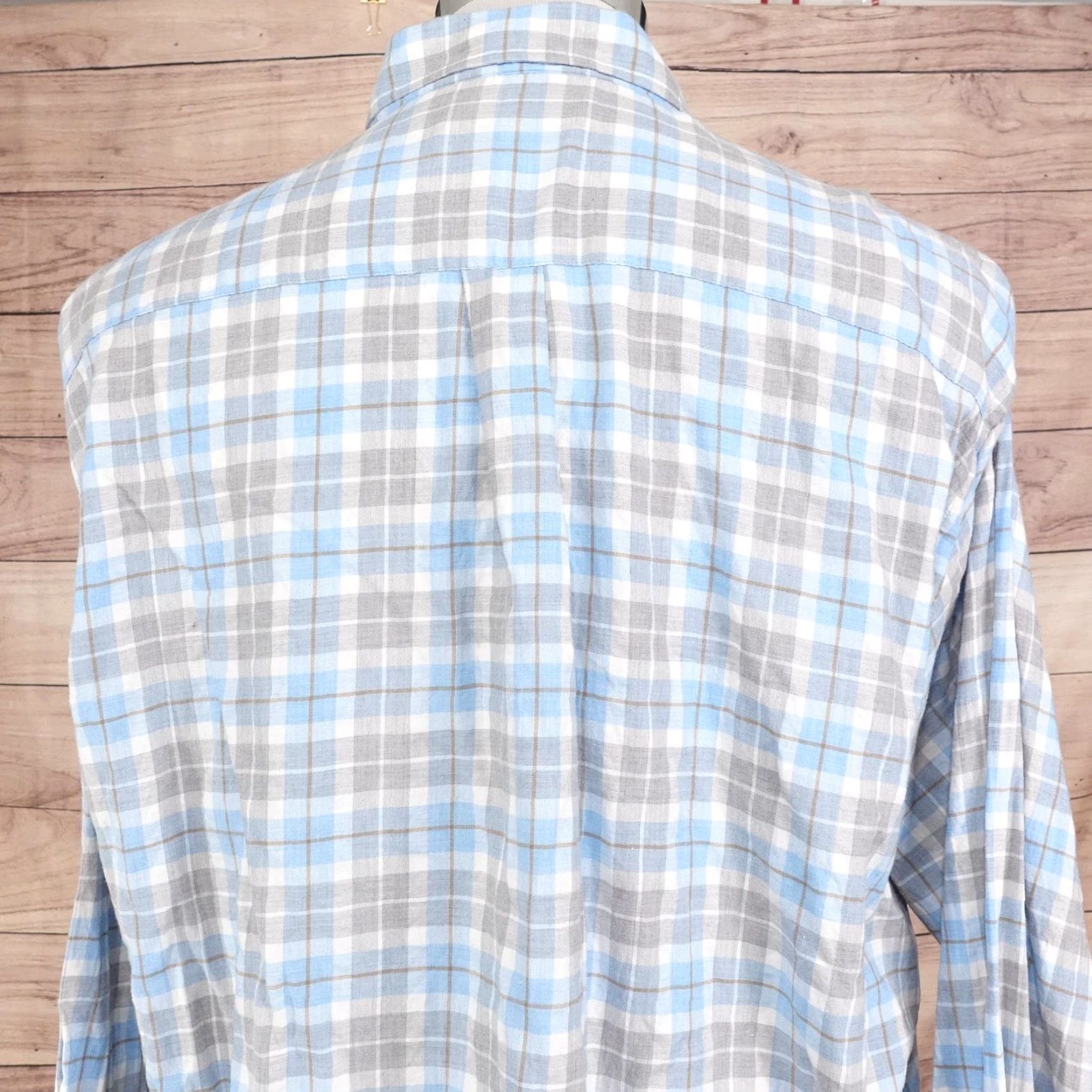 Peter Millar Peter Millar Shirt Mens 2XL Blue Gray Plaid Long Sleeve Button Down Casual Size US XXL / EU 58 / 5 - 5 Thumbnail