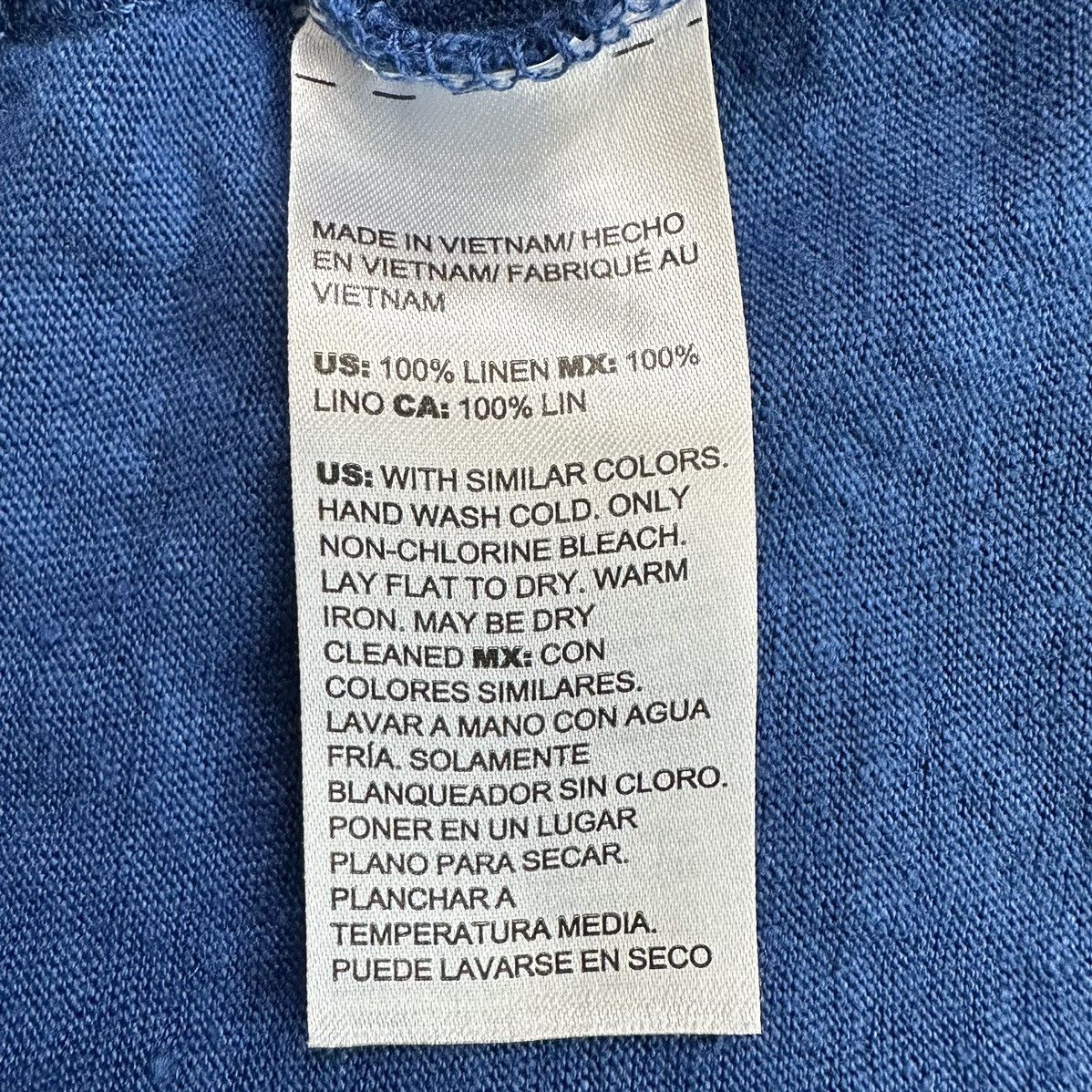 Chicos Chico’s 100% Linen Blue Stretch Henley Tee Size L / US 10 / IT 46 - 9 Thumbnail