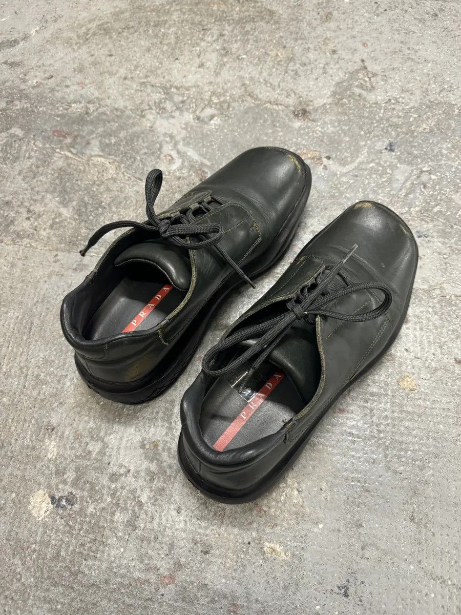 Prada SS1999 Prada Faded Forest Green Leather Vibram Shoes Size US 8 / EU 41 - 4 Thumbnail
