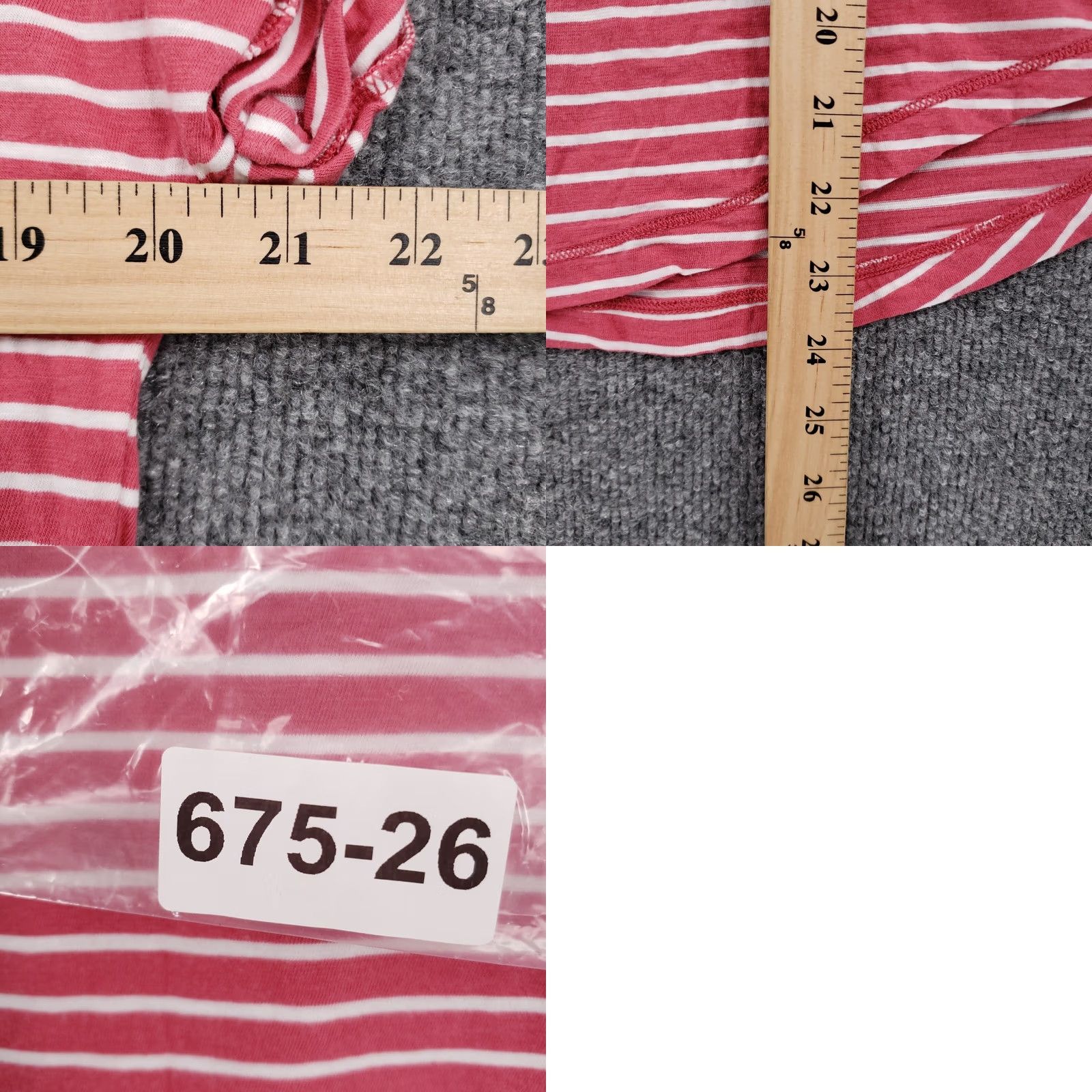 Chaps Chaps T-Shirt Womens PM Petite Red Striped V-Neck Short Sleeves Cotton Blend Size M / US 6-8 / IT 42-44 - 8 Thumbnail