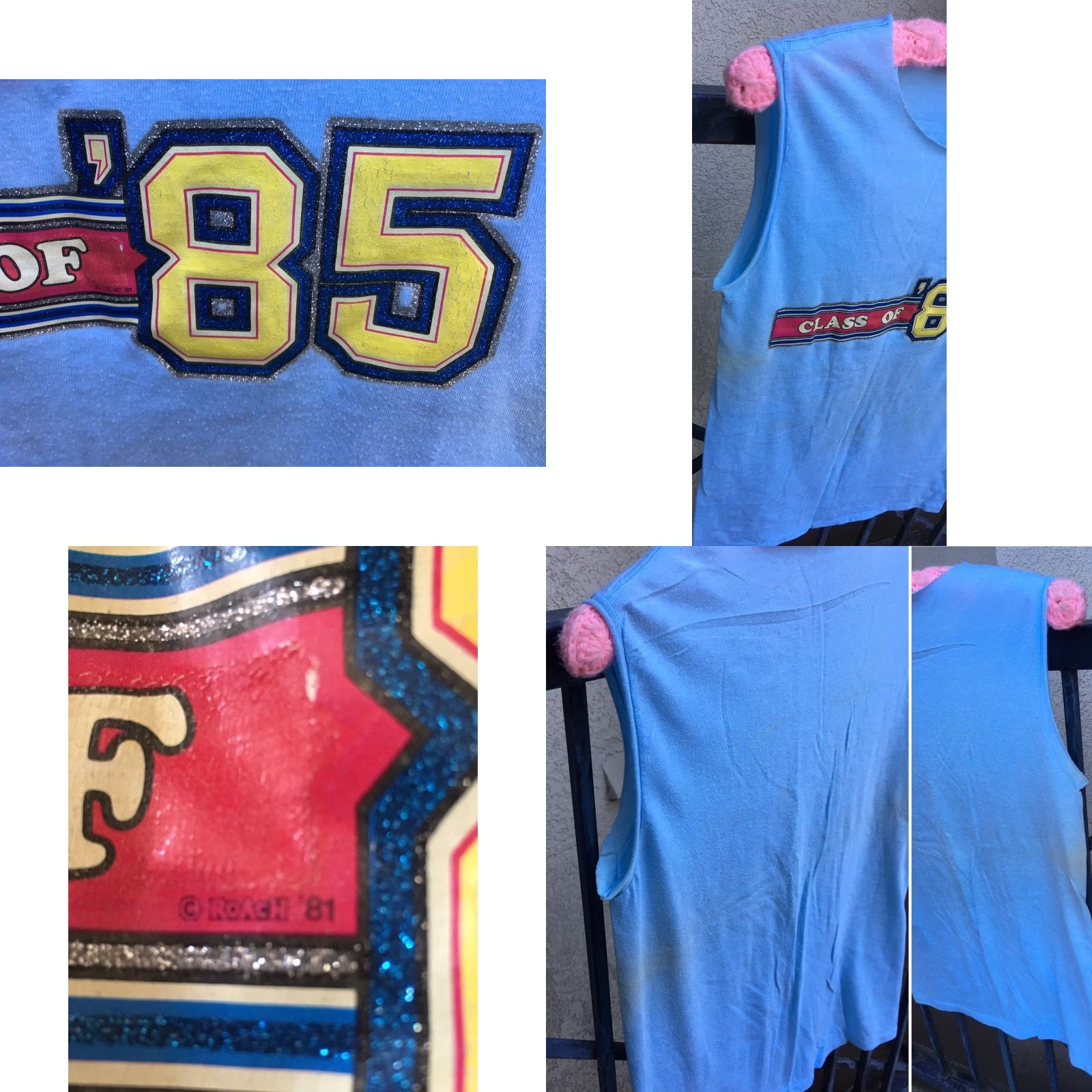 Vintage VINTAGE Roach Muscle Shirt T Shirt Class Of 85 80s 1980s Blue M Men Graphic Tee Sleeveless Size US M / EU 48-50 / 2 - 8 Thumbnail