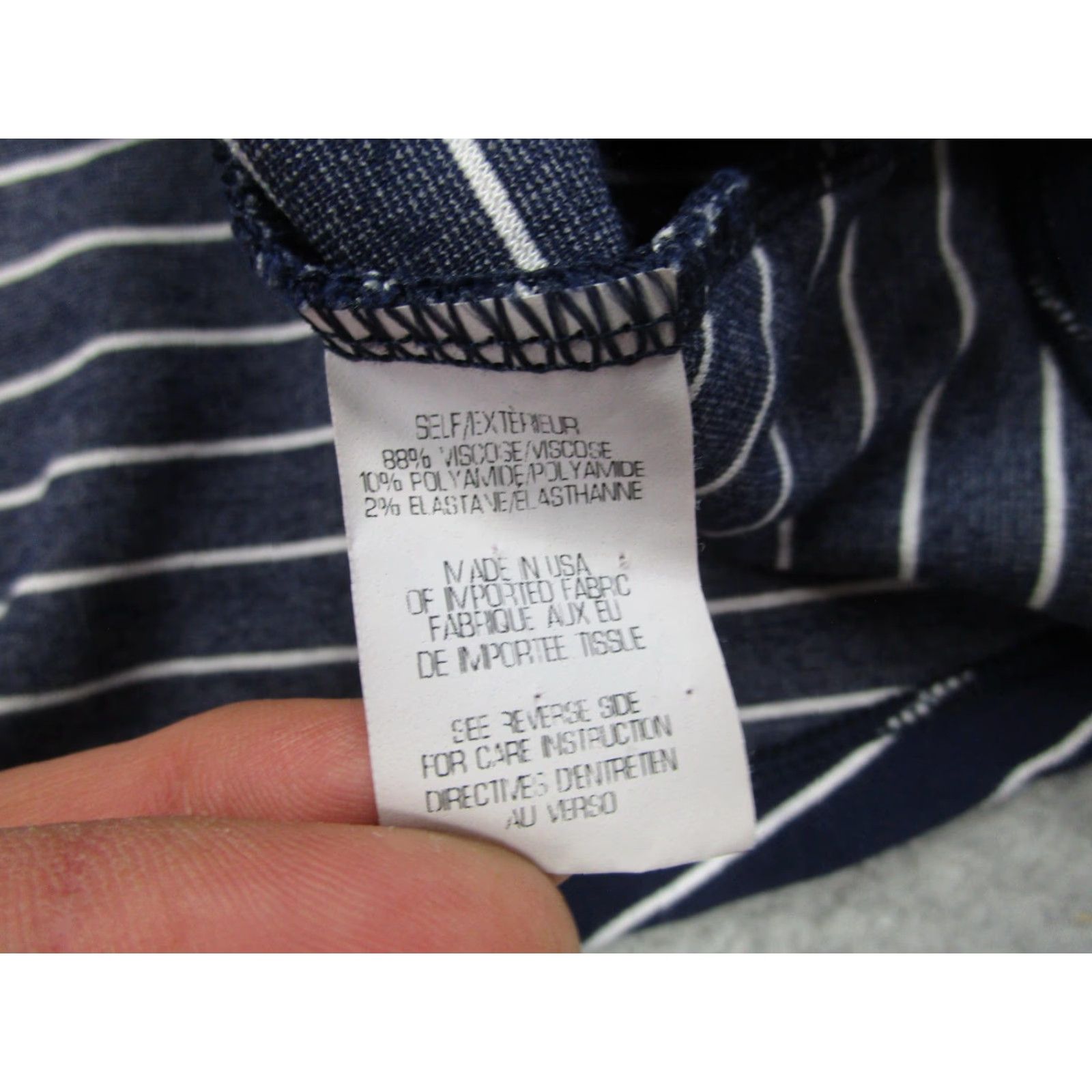Theory Theory Dress Womens 6 Navy White Stripe Sleeveless Zip Front Fit & Flare Skater Size M / US 6-8 / IT 42-44 - 5 Thumbnail