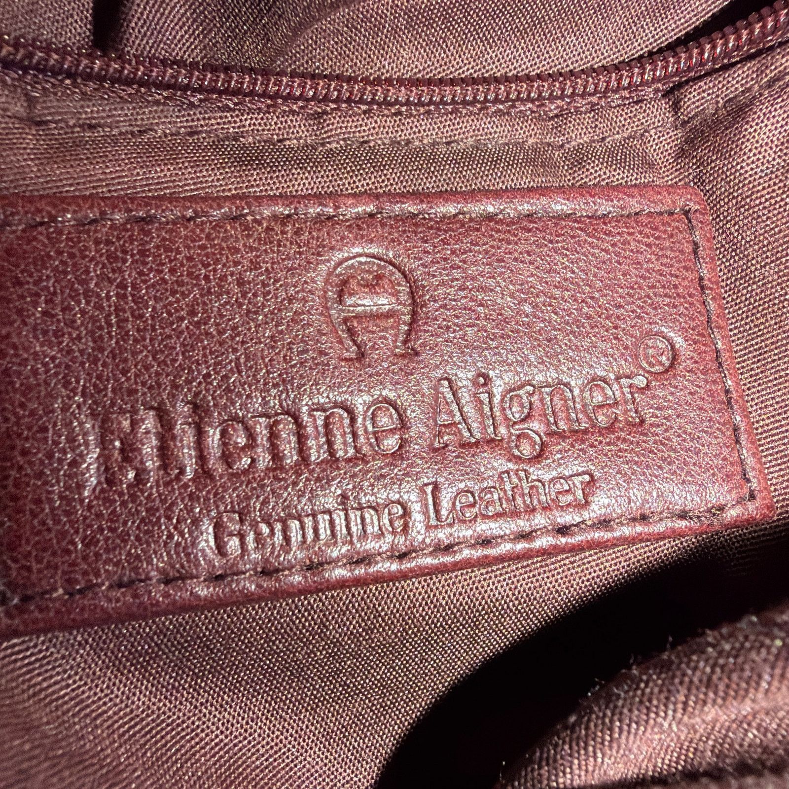 Etienne Aigner Etienne Aigner Genuine Leather Burgundy Hobo Shoulder Bag Size ONE SIZE - 11 Thumbnail