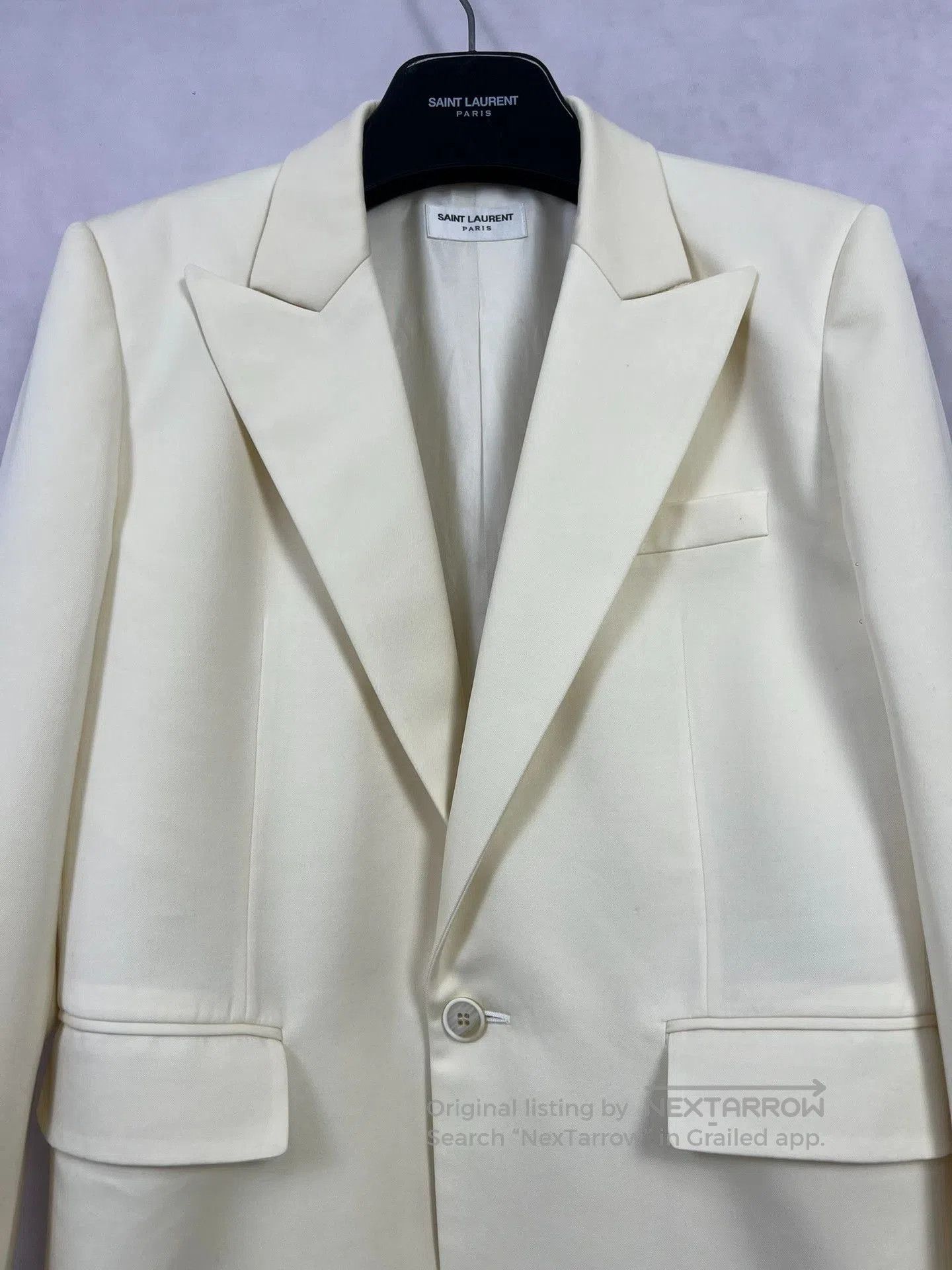 Saint Laurent Paris Saint Laurent Cream White Blazer. Size US L / EU 52-54 / 3 - 3 Thumbnail