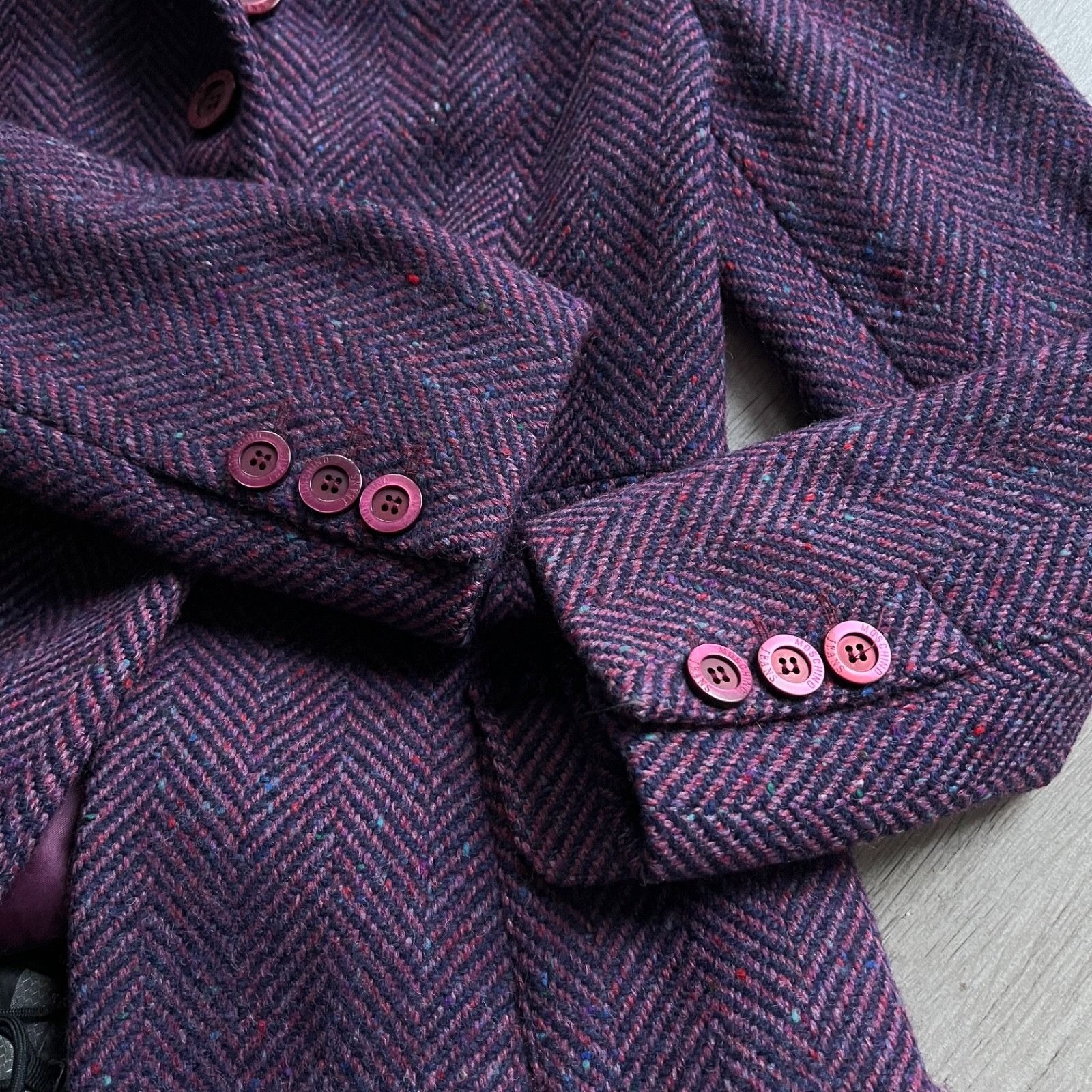 Moschino Moschino Jeans Vintage Herringbone Wool Coat 9729AC Size S / US 4 / IT 40 - 12 Thumbnail