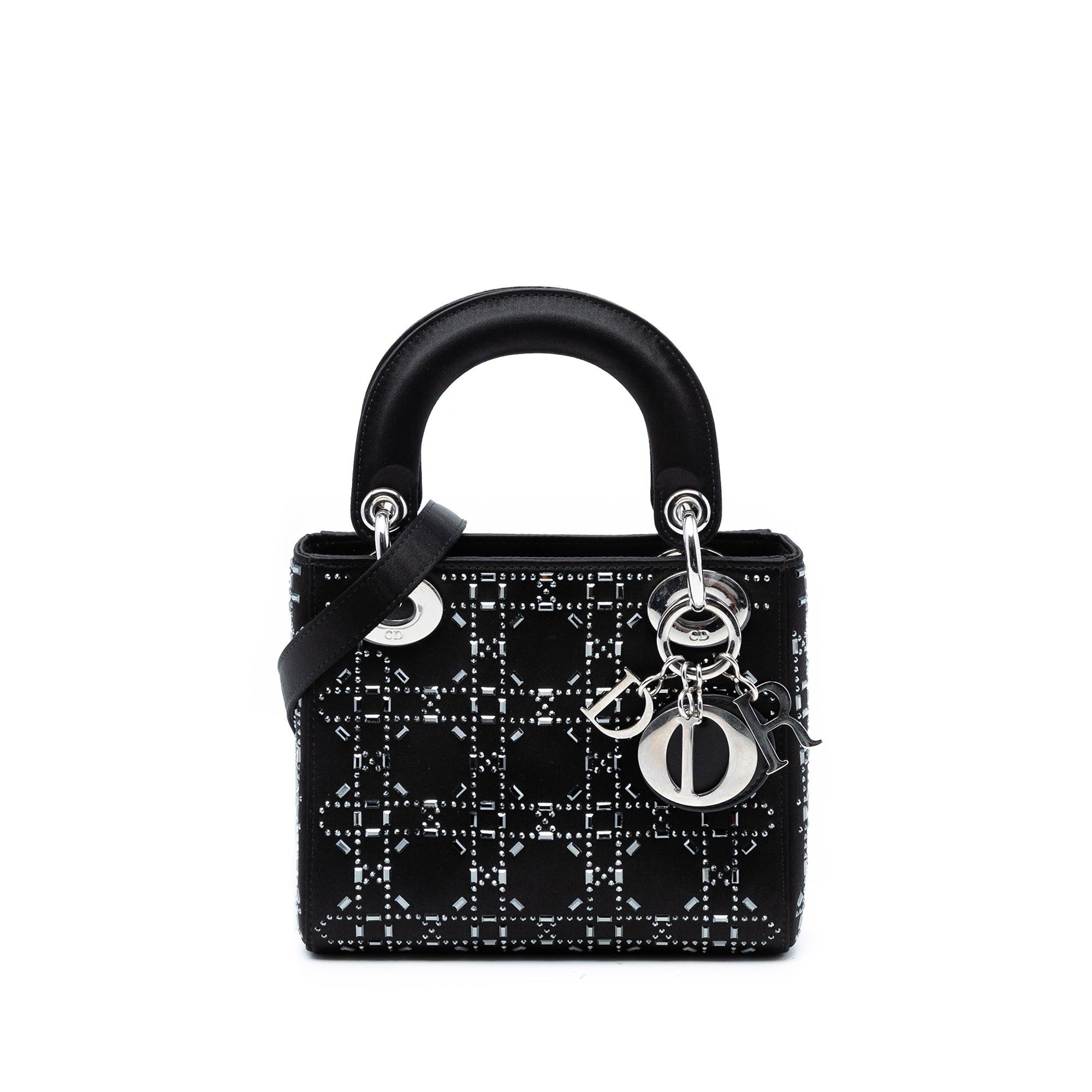 Dior Mini Satin Cannage Strass Crystal Embellished Lady Dior Size ONE SIZE - 1 Thumbnail