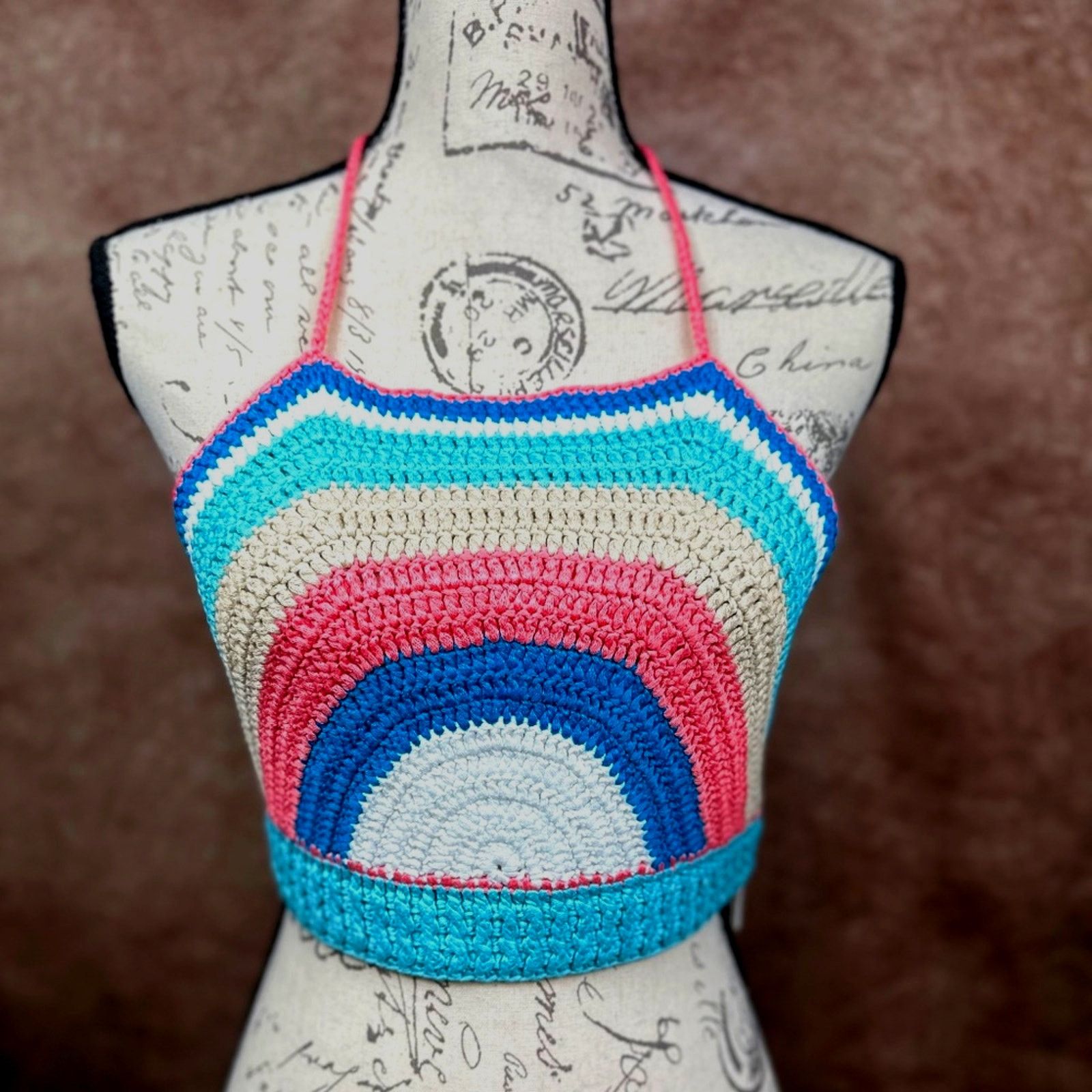 Other Olivaceous Rainbow Crochet Crop Top Multi size M Size M / US 6-8 / IT 42-44 - 3 Thumbnail