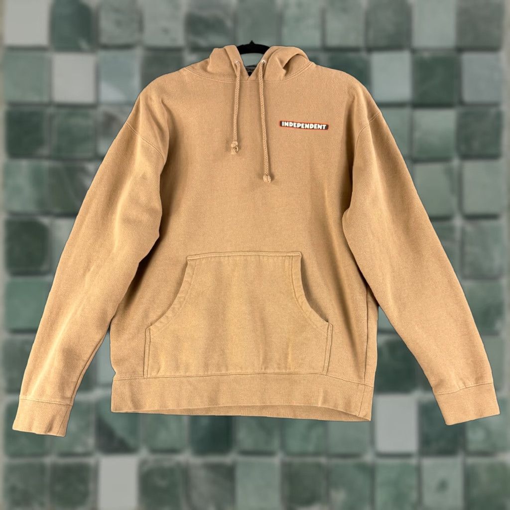 Vintage Independent Trading Company Hoodie Sweater Teens Mens Medium Brown Pullover LS Graphic Print 90s City Classic Mens Clothing Size US M / EU 48-50 / 2 - 1 Thumbnail