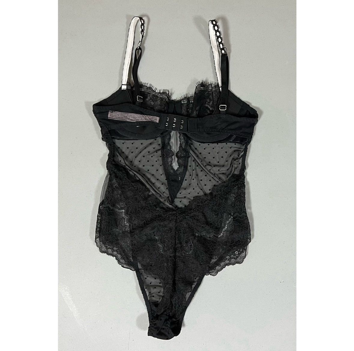 Victoria's Secret Black Polka Dot Lace Teddy Onesie Bodysuit Lingerie Size XS🖤 Size XS / US 0-2 / IT 36-38 - 7 Thumbnail