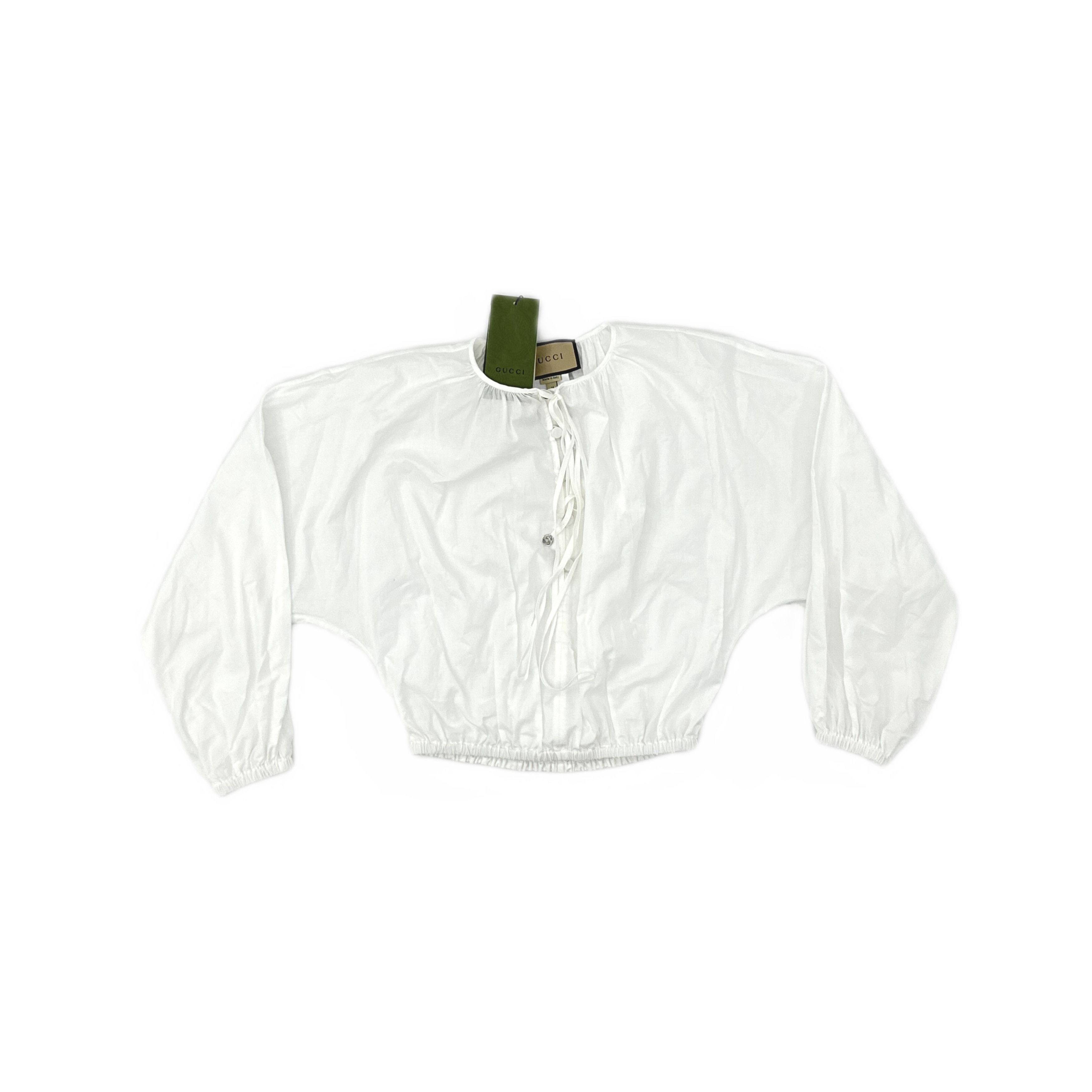 Gucci Gucci Cotton V-Neck Blouse Size 38 Size XS / US 0-2 / IT 36-38 - 1 Thumbnail