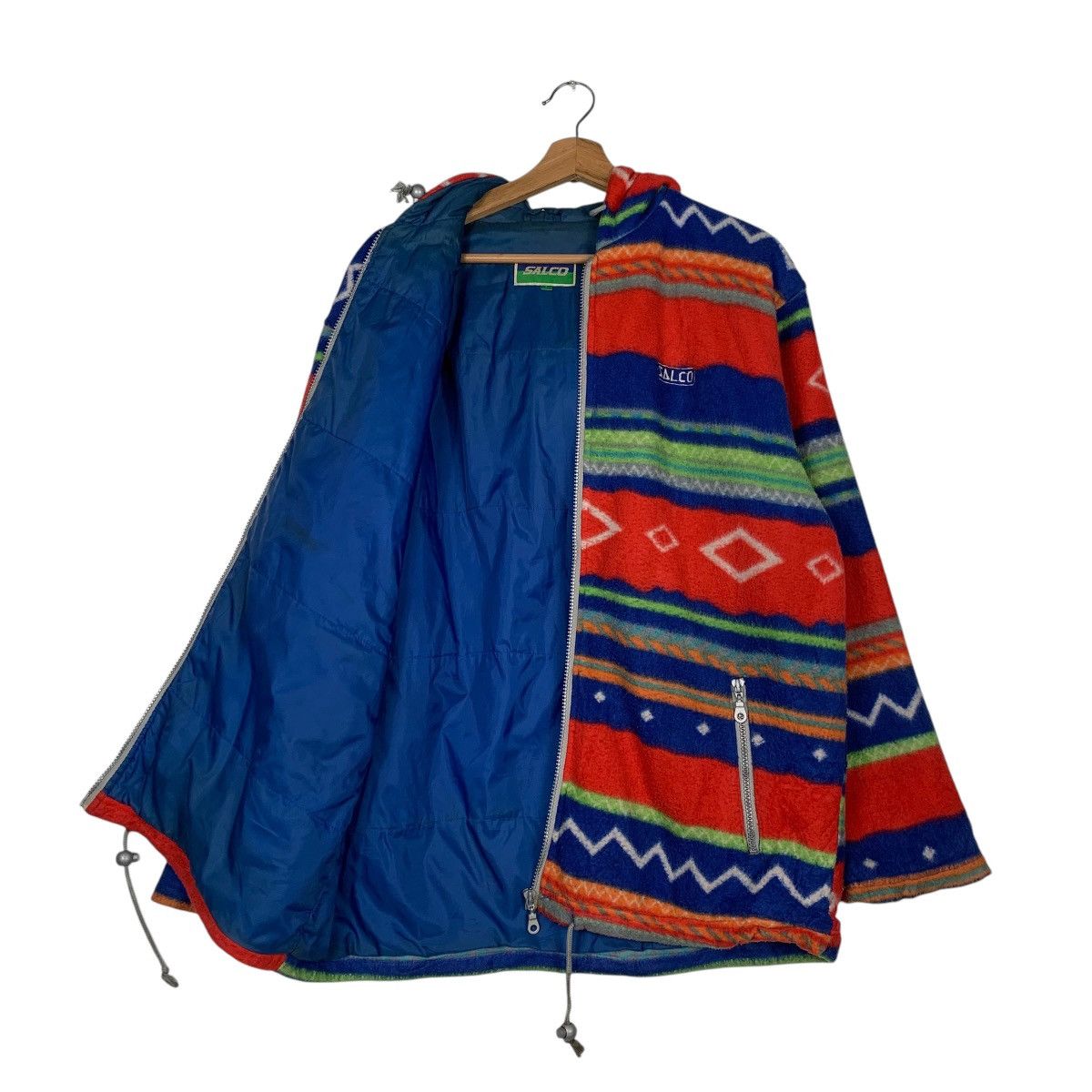 Japanese Brand Japanese Brand Salco Multicolor Aztech Fleece Hoodie Jacket Size US L / EU 52-54 / 3 - 10 Thumbnail