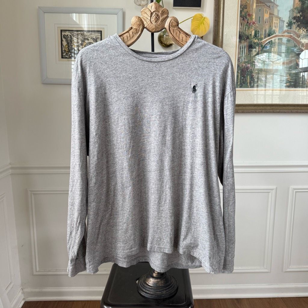 Polo Ralph Lauren Polo Ralph Lauren Grey Long Sleeve Tshirt Cotton XL Size US XL / EU 56 / 4 - 1 Thumbnail