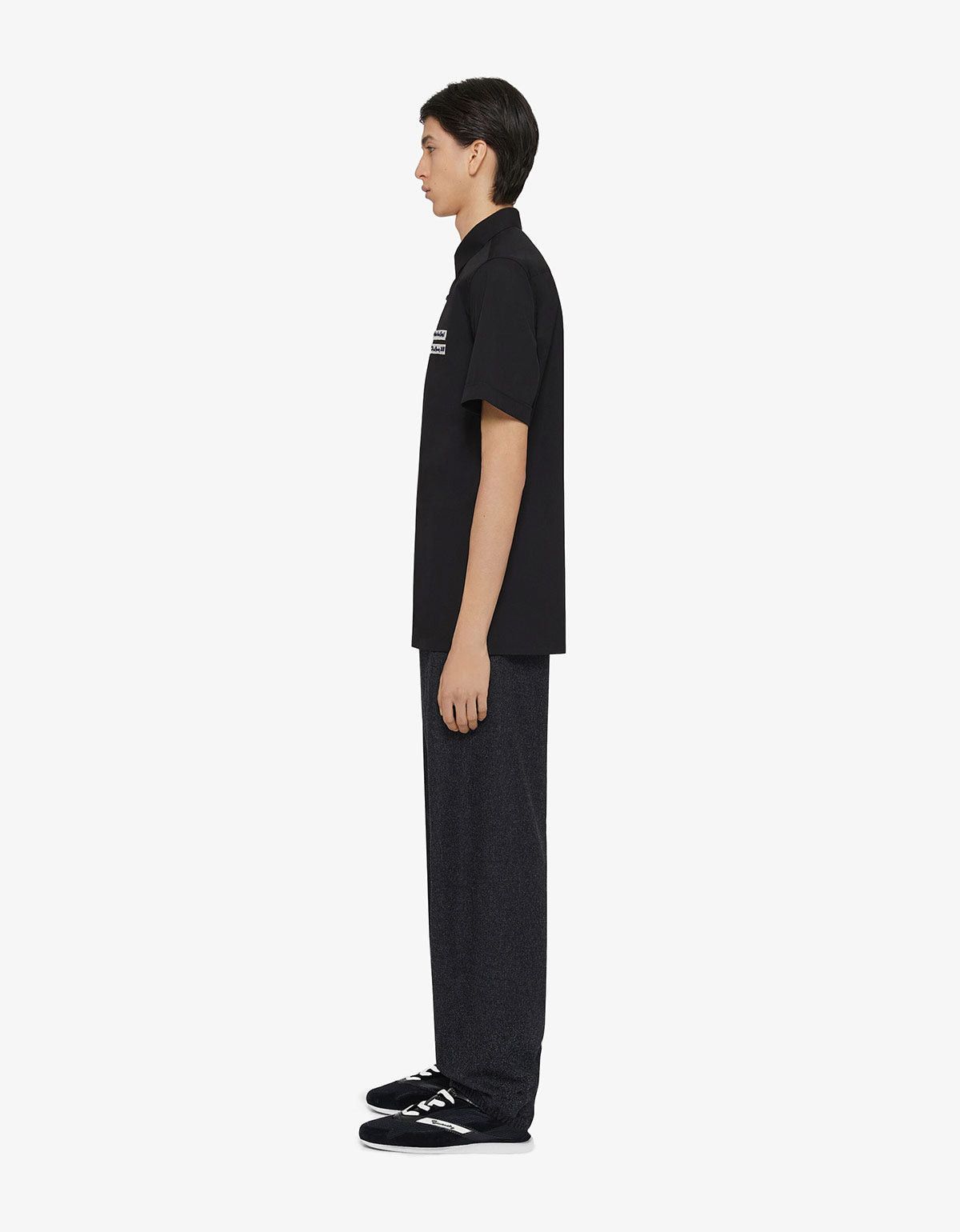Givenchy Givenchy Black Gros Grain Short Sleeve Shirt SIZE 41 Size US L / EU 52-54 / 3 - 4 Thumbnail