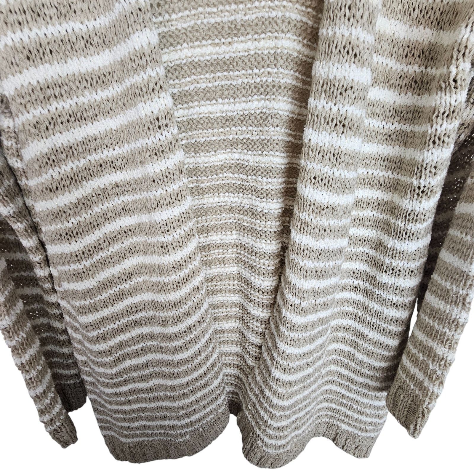 Soft Surroundings Soft Surroundings Womens Lucie Striped Knit Cardigan Sweater Size M / US 6-8 / IT 42-44 - 3 Thumbnail
