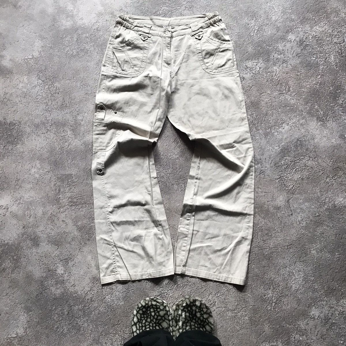 Vintage Vintage 90s Baggy Cargo Pants Parachute Khaki Streetwear 30 Size 30" / US 8 / IT 44 - 2 Thumbnail