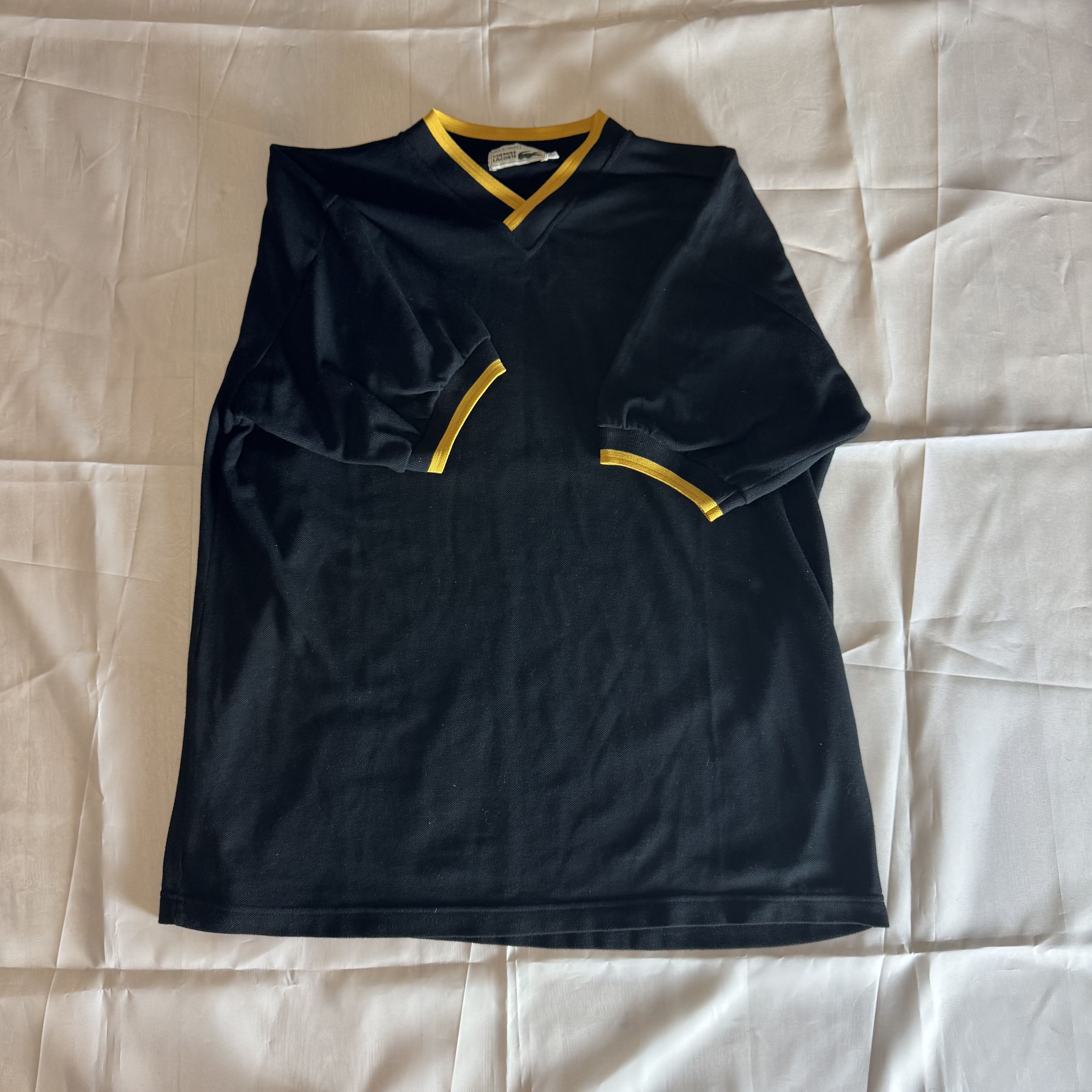 Lacoste Vintage Lacoste Black/Yellow Polo Chemise France XL Size US XL / EU 56 / 4 - 2 Thumbnail