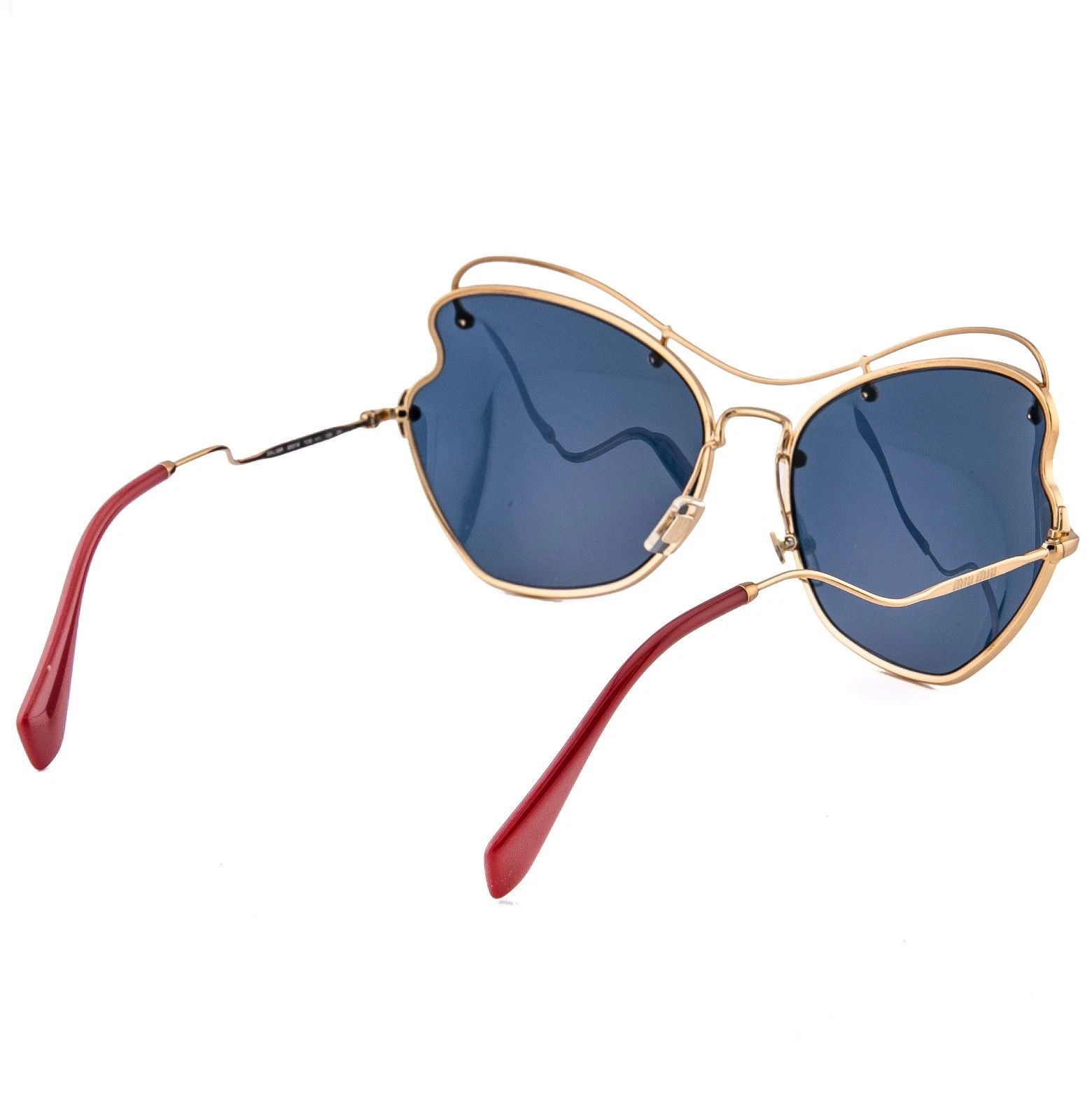 Miu Miu MIU MIU MU56RS SCENIQUE Butterfly 56R Blue Red Sunglasses Size ONE SIZE - 3 Thumbnail