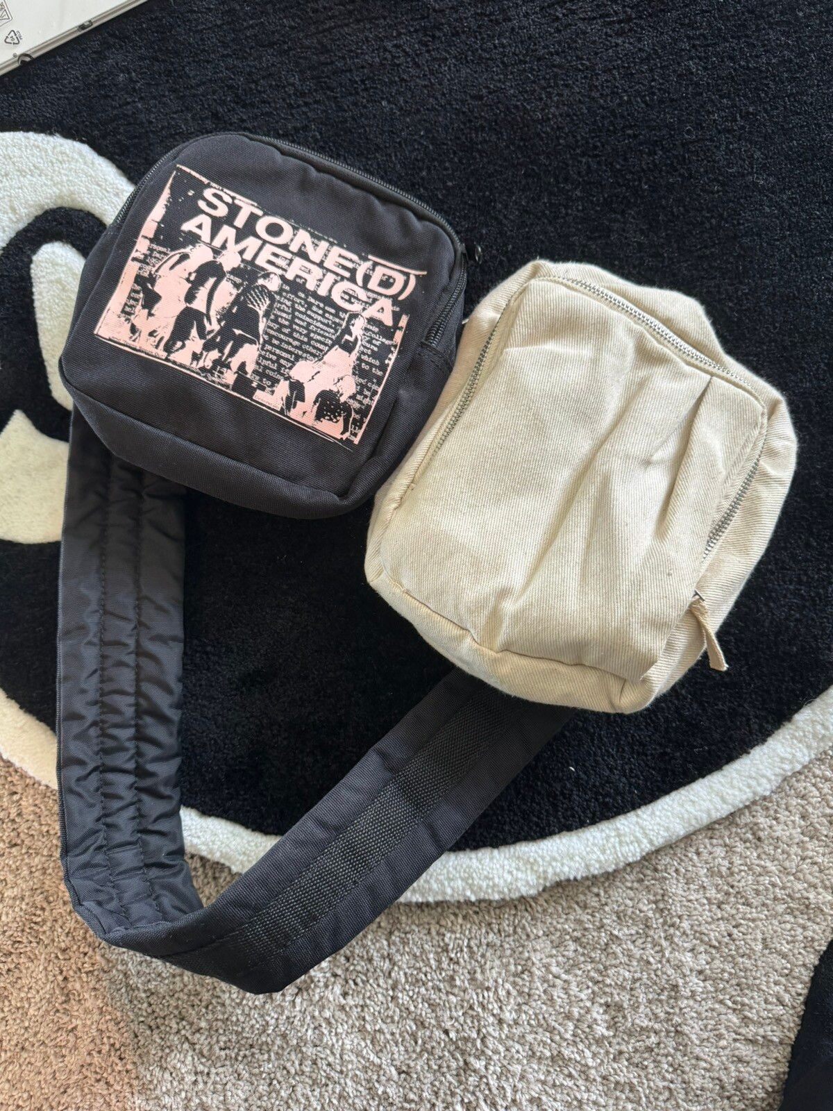 Pre-owned Eastpak X Raf Simons Eastpak Stoned America Shoulder Bag In Black