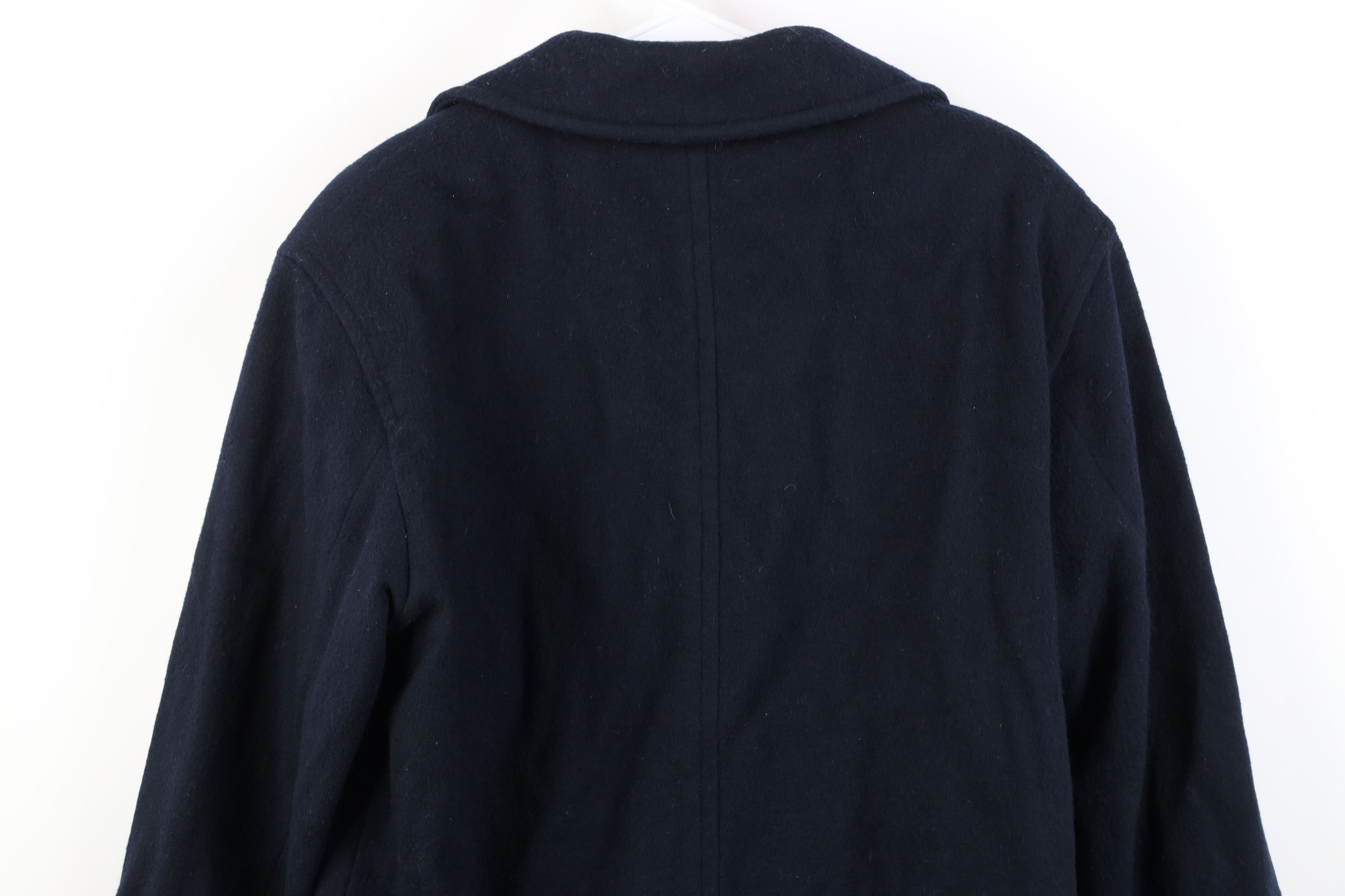 Vintage Vintage 90s Streetwear Breasted Peacoat Jacket Navy Blue Size L / US 10 / IT 46 - 13 Thumbnail