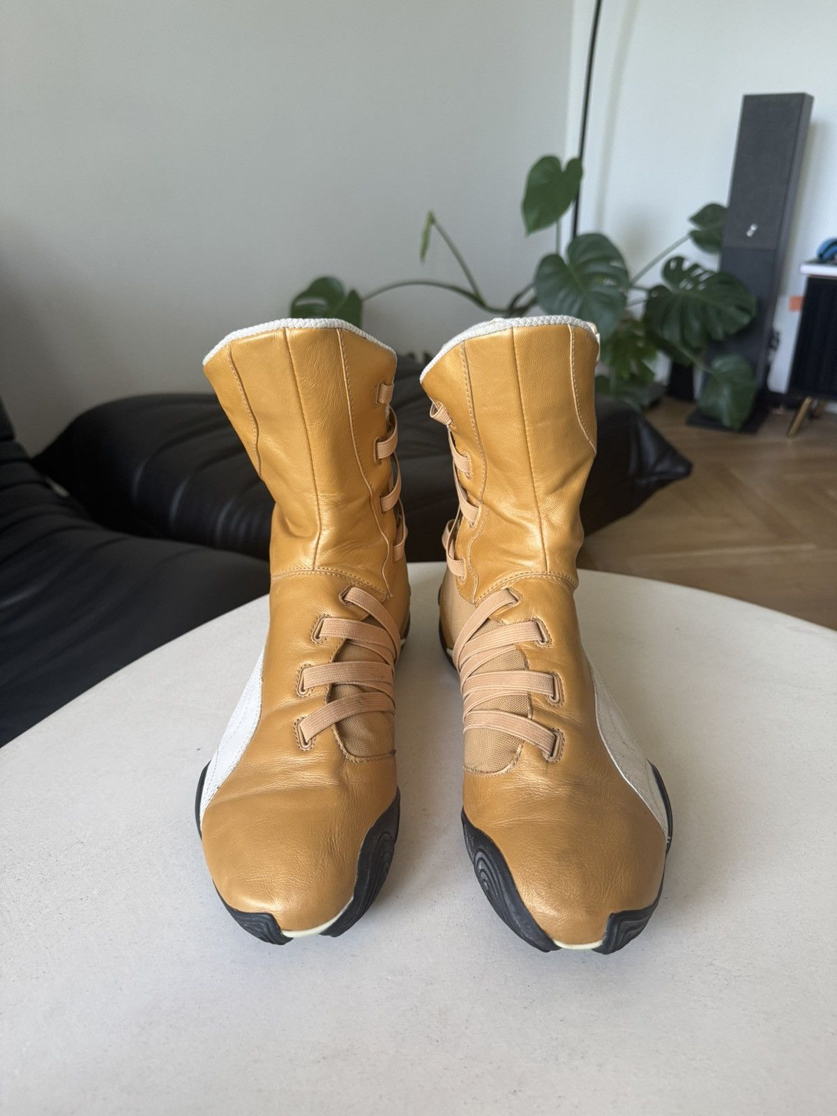 Puma Vintage Y2k Puma Leather High Boots Avant Garde Wrestling Size US 10.5 / EU 43-44 - 2 Thumbnail