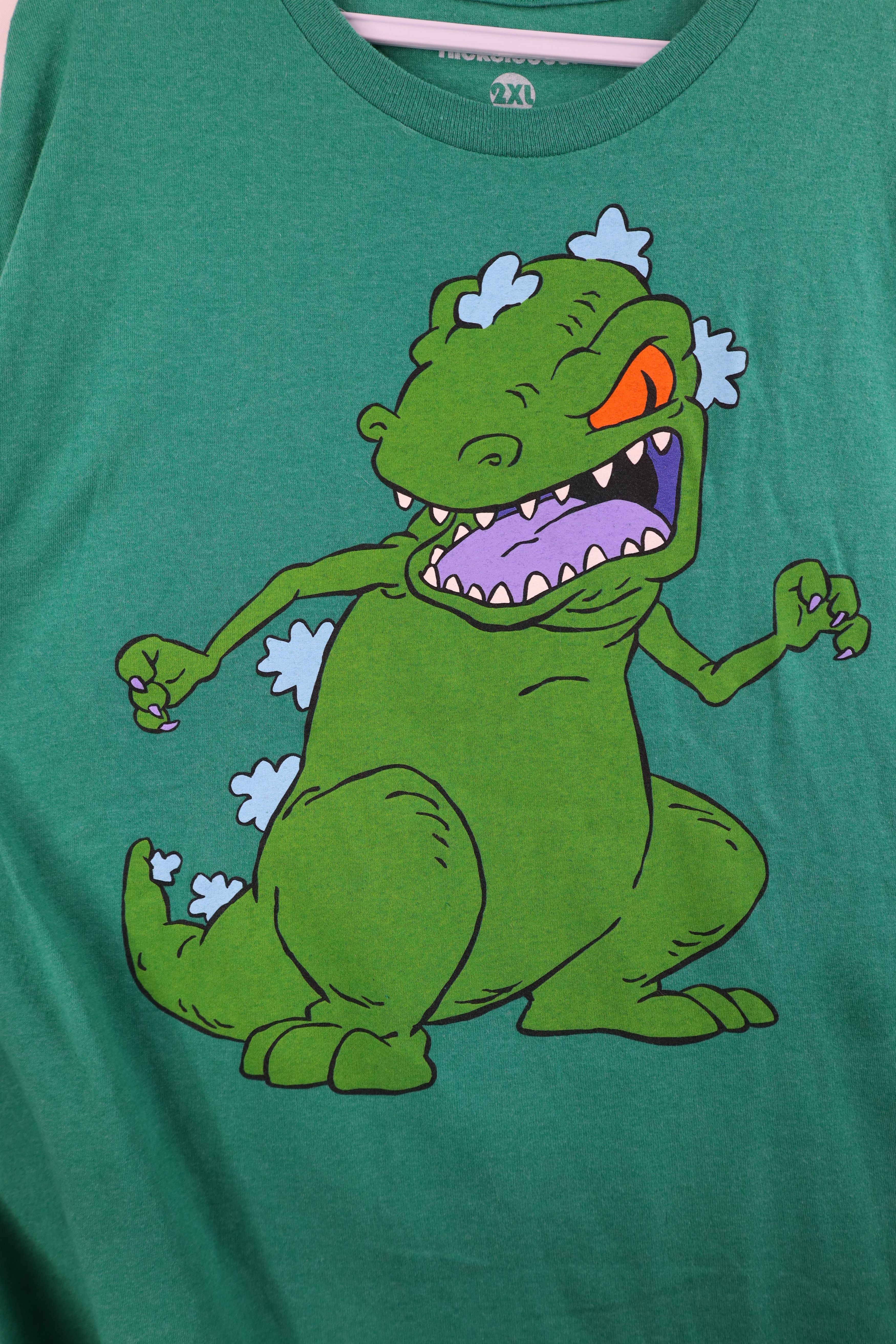 Vintage Retro Y2K Nickelodeon Reptar Dinosaur Short Sleeve T-Shirt Size US XXL / EU 58 / 5 - 4 Thumbnail