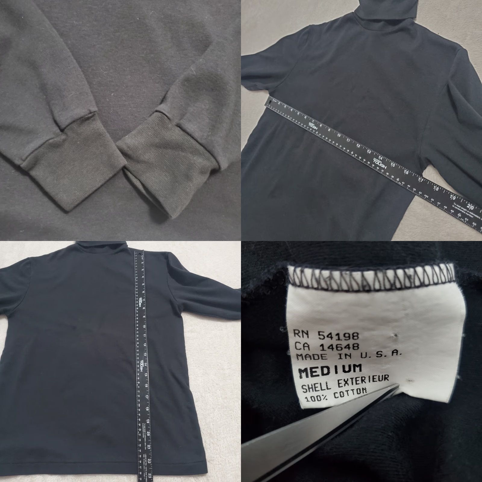 Bogner VINTAGE Bogner Shirt Women Medium Black Cotton Turtleneck Pullover Retro Ski USA FLAW Embroidered Size M / US 6-8 / IT 42-44 - 8 Thumbnail