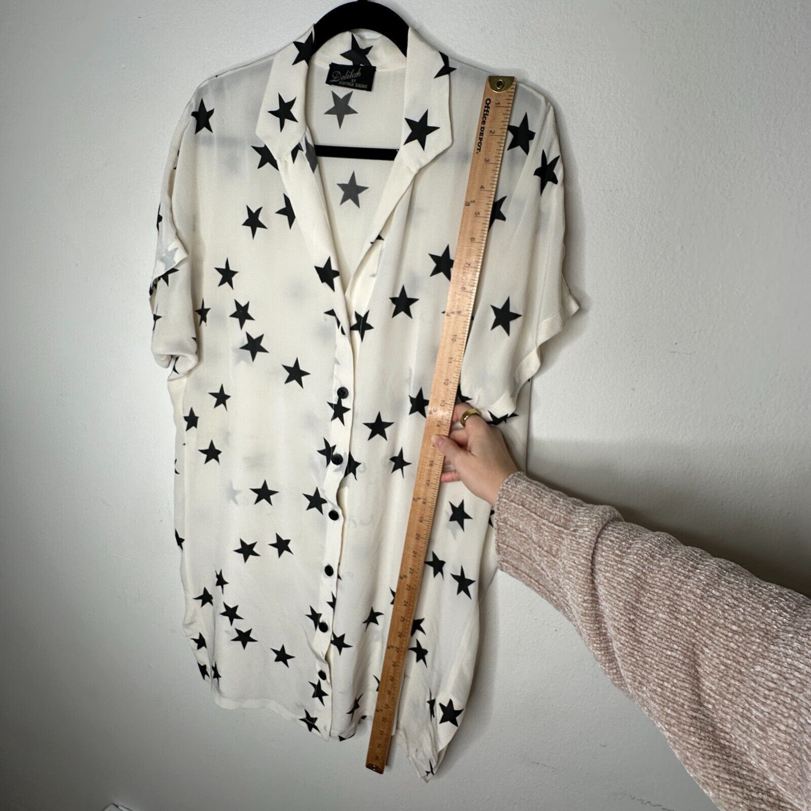 Other Ninivah Khomo Cream Black Star Button Short Sleeve Tunic OS Size XL / US 12-14 / IT 48-50 - 7 Thumbnail