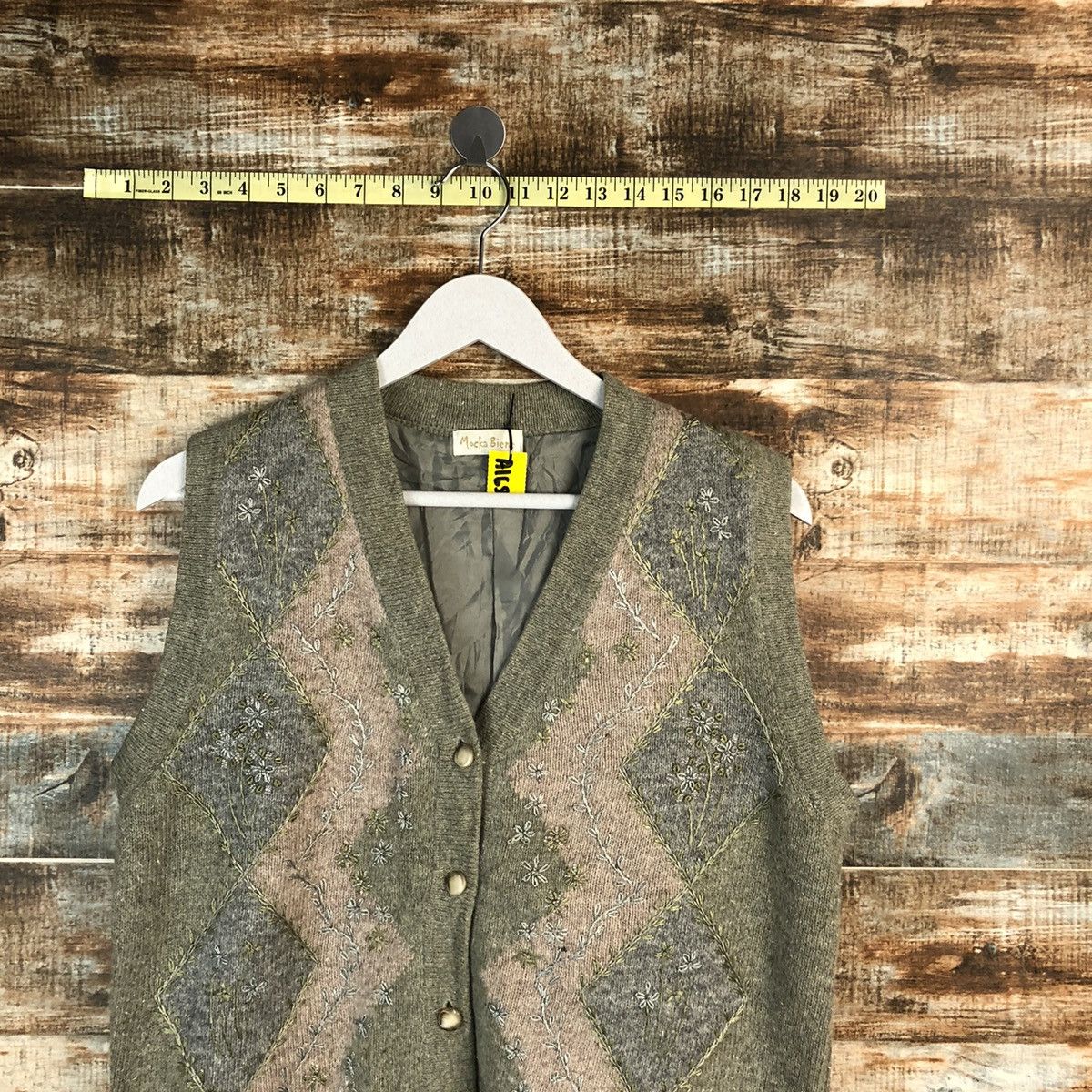 Homespun Knitwear Mocka Biene Grey Cardigan Vest Knitwear #A1658 Size US M / EU 48-50 / 2 - 2 Thumbnail