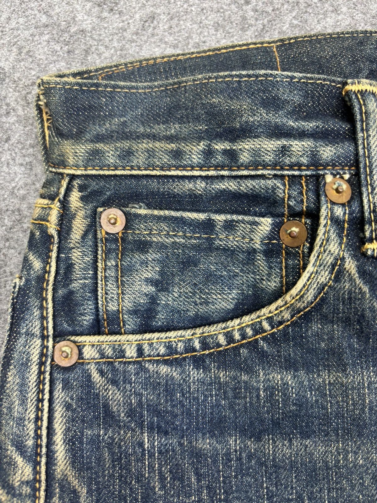 45rpm 💥W25 Insane 90s💥Mud Wash 45rpm Japan Sturdy Denim F879 Size US 26 / EU 42 - 5 Thumbnail