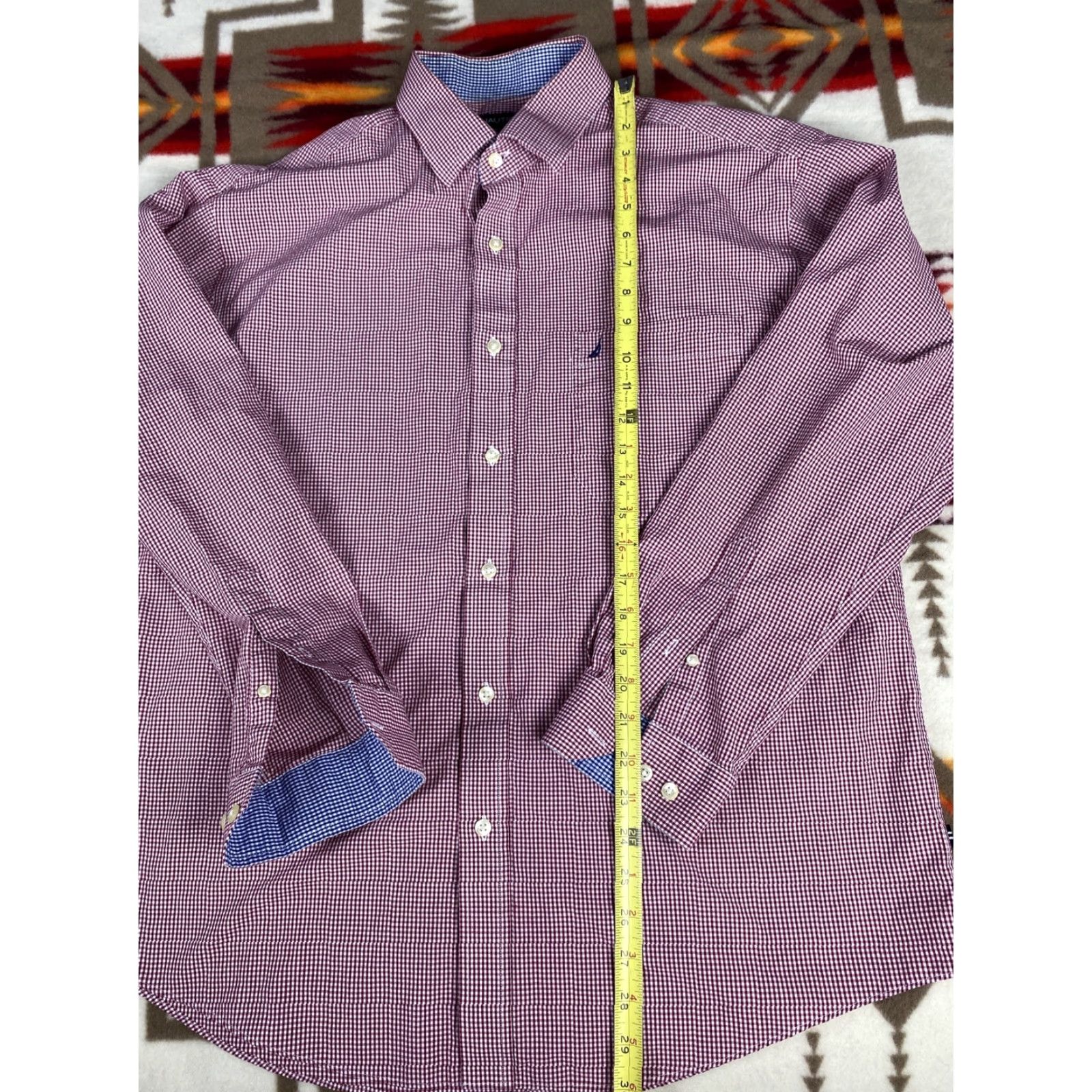 Nautica Nautica Dress Shirt Men Red Checkered 2XL 17 34/35 See Description Mens Red Checks Shirt Size 48R - 7 Thumbnail