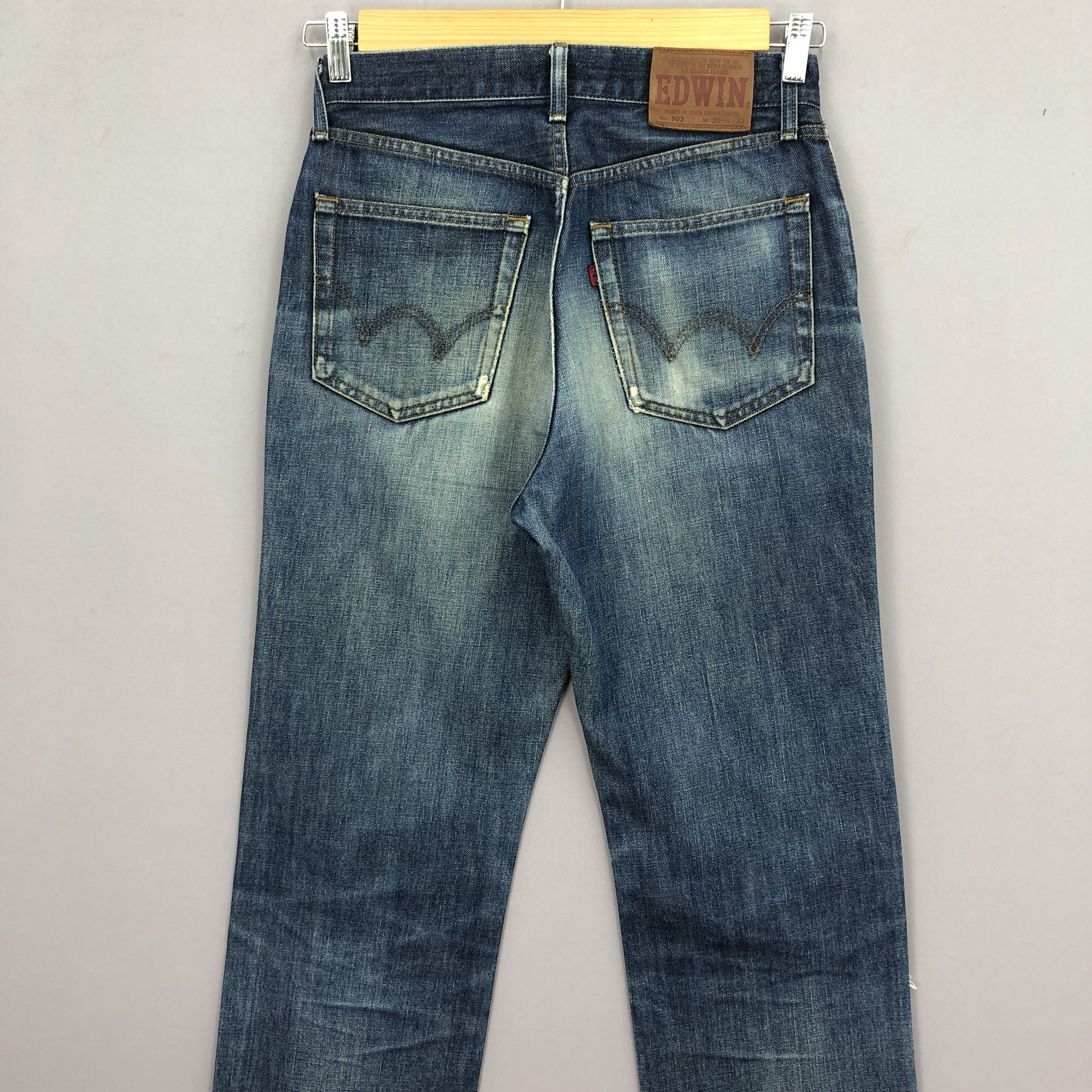 Levi's × Vintage Vintage Edwin 503 Jeans Japanese Distressed Indigo Denim Size 28" / US 6 / IT 42 - 4 Thumbnail