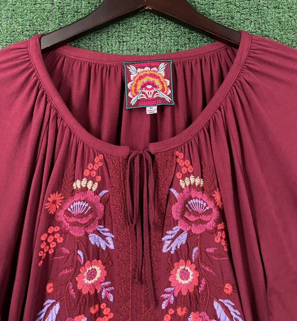 Johnny Was Marcella Embroidered Floral Tunic Blouse XL