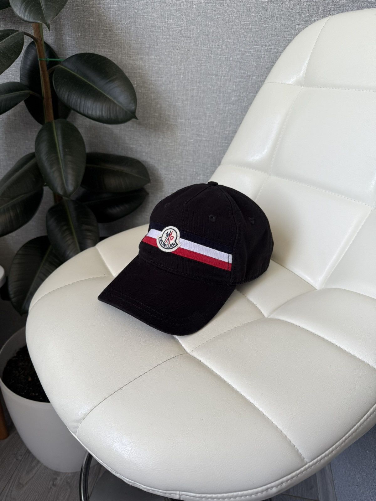 Moncler Moncler Berretto Baseball Cap Hat Tricolor Stripe Adjustable Size ONE SIZE - 1 Thumbnail