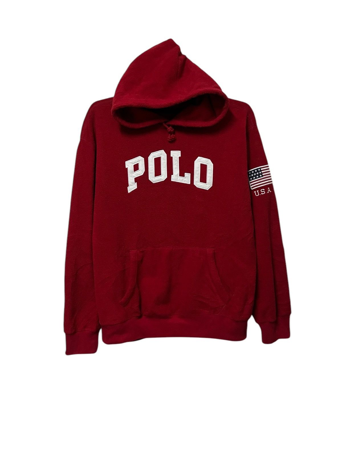 🔥Polo Ralph Lauren Red Fleece Logo Hoodie