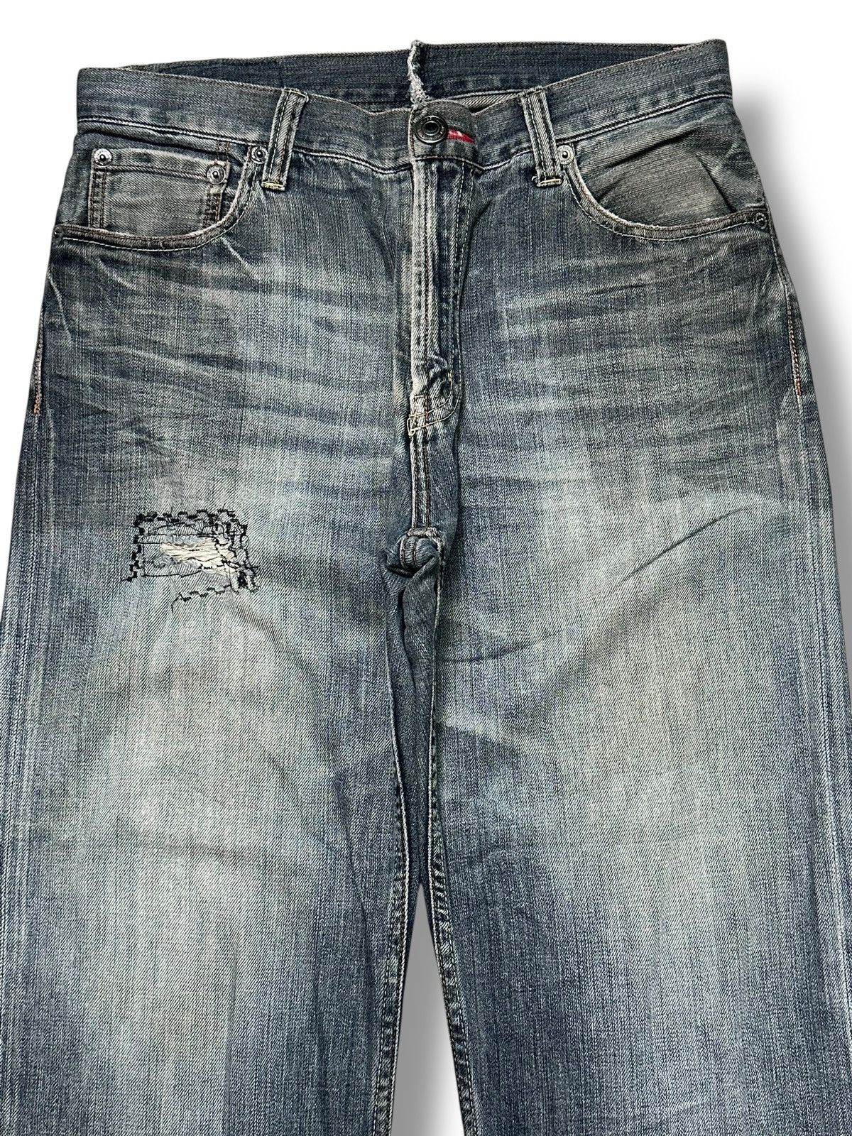 Japanese Brand Villand Vintage Distressed Baggy Loose Style With Faded Wash Size US 31 - 3 Thumbnail