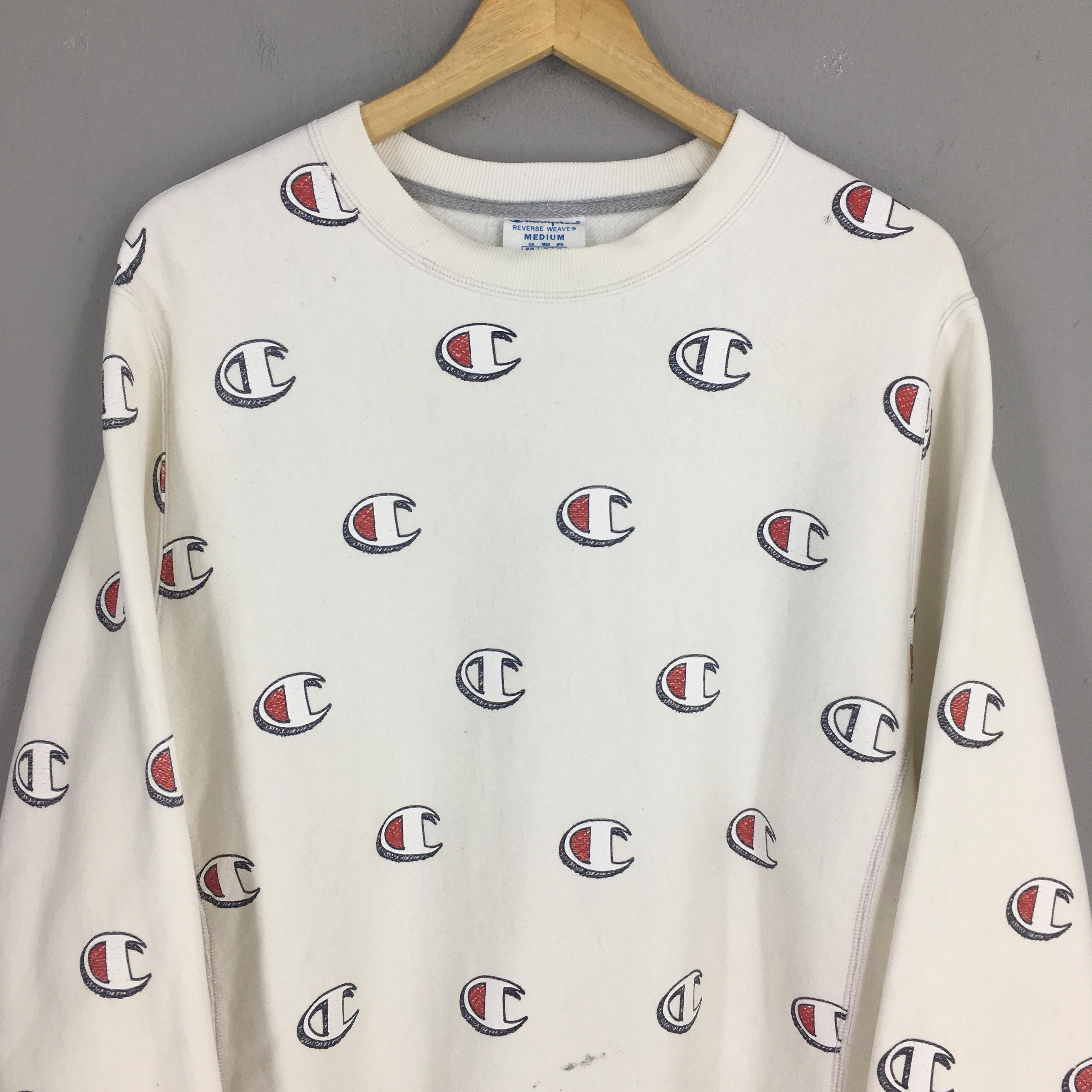 Champion × Vintage Vintage Y2K Champion Reverse Weave White Sweatshirt Medium Size US M / EU 48-50 / 2 - 2 Thumbnail