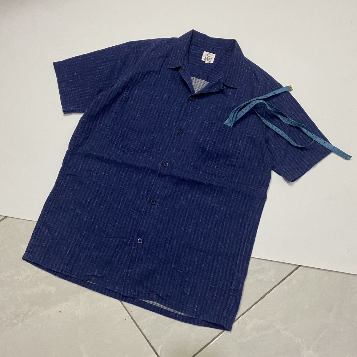 Designer × Other 1990s Coen - Indigo material open collar shirt Size US S / EU 44-46 / 1 - 2 Thumbnail