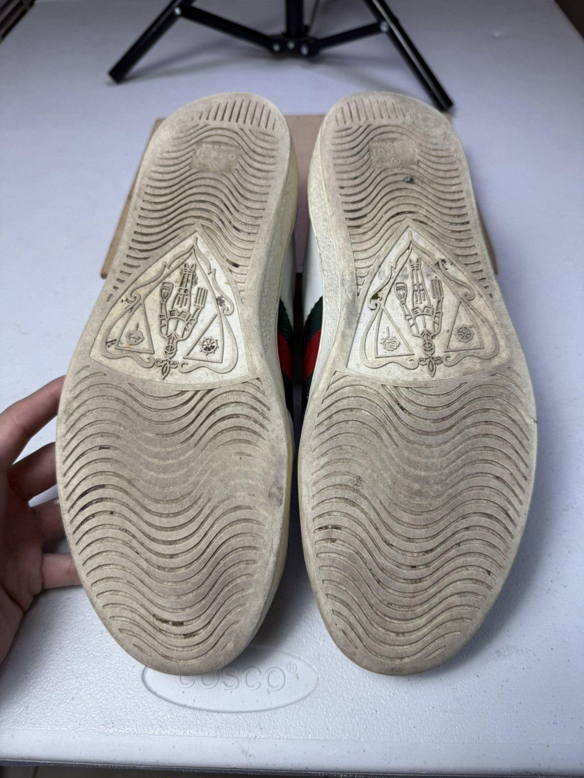 Gucci Mens Gucci Ace Embroidered Sneaker White Leather Snake Sz 8 Size US 8 / EU 41 - 13 Thumbnail