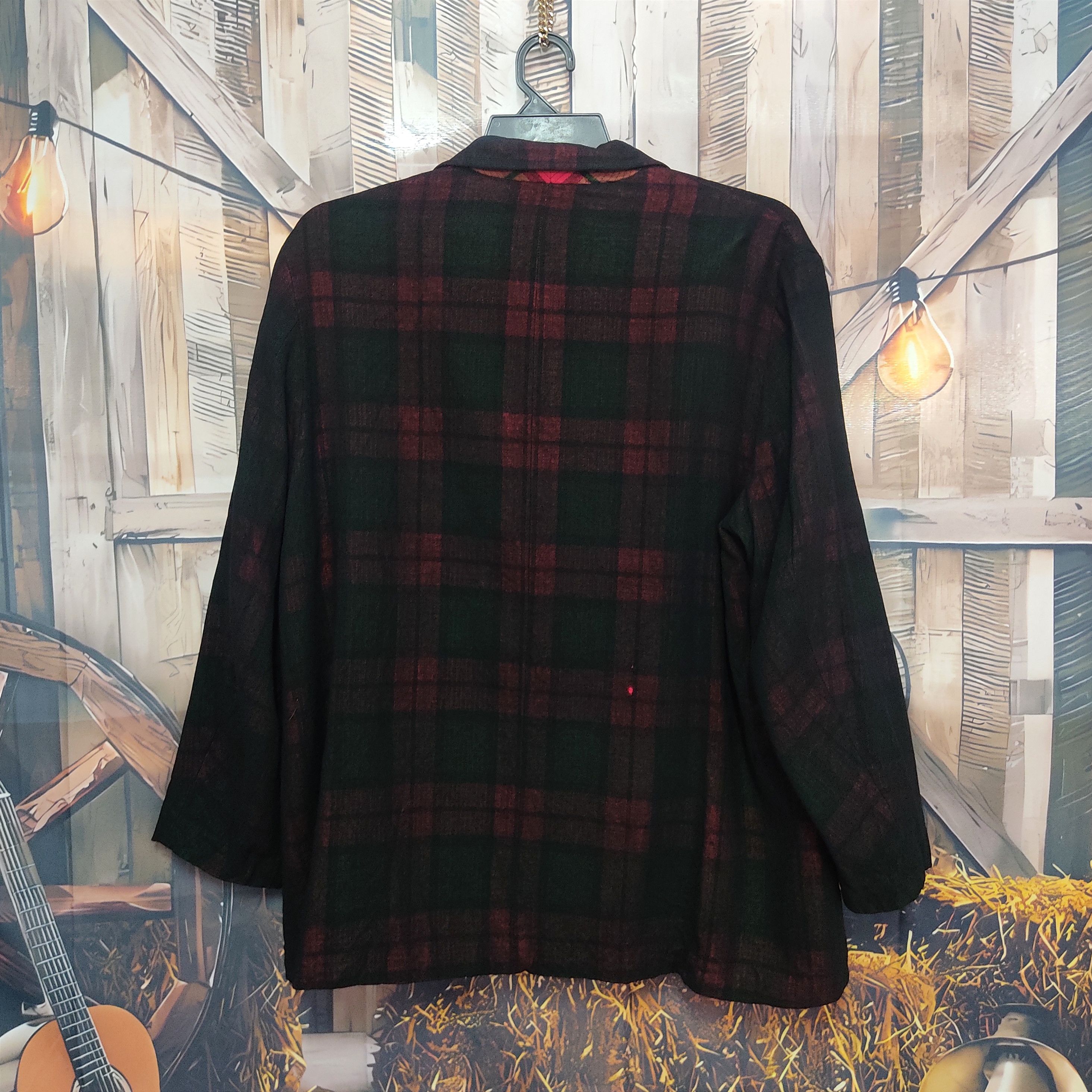 Yohji Yamamoto YOHJI YAMAMOTO Madras Checkers Wool Rayon Blazer Jacket Size US L / EU 52-54 / 3 - 3 Thumbnail