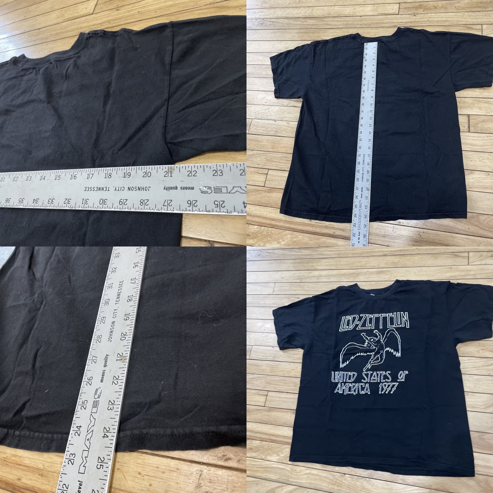 Vintage Led Zeppelin Shirt Vtg Y2k ALLSTYLE Men L Black Classic Rock Music Band Tee 42" Shirt Size US L / EU 52-54 / 3 - 8 Thumbnail