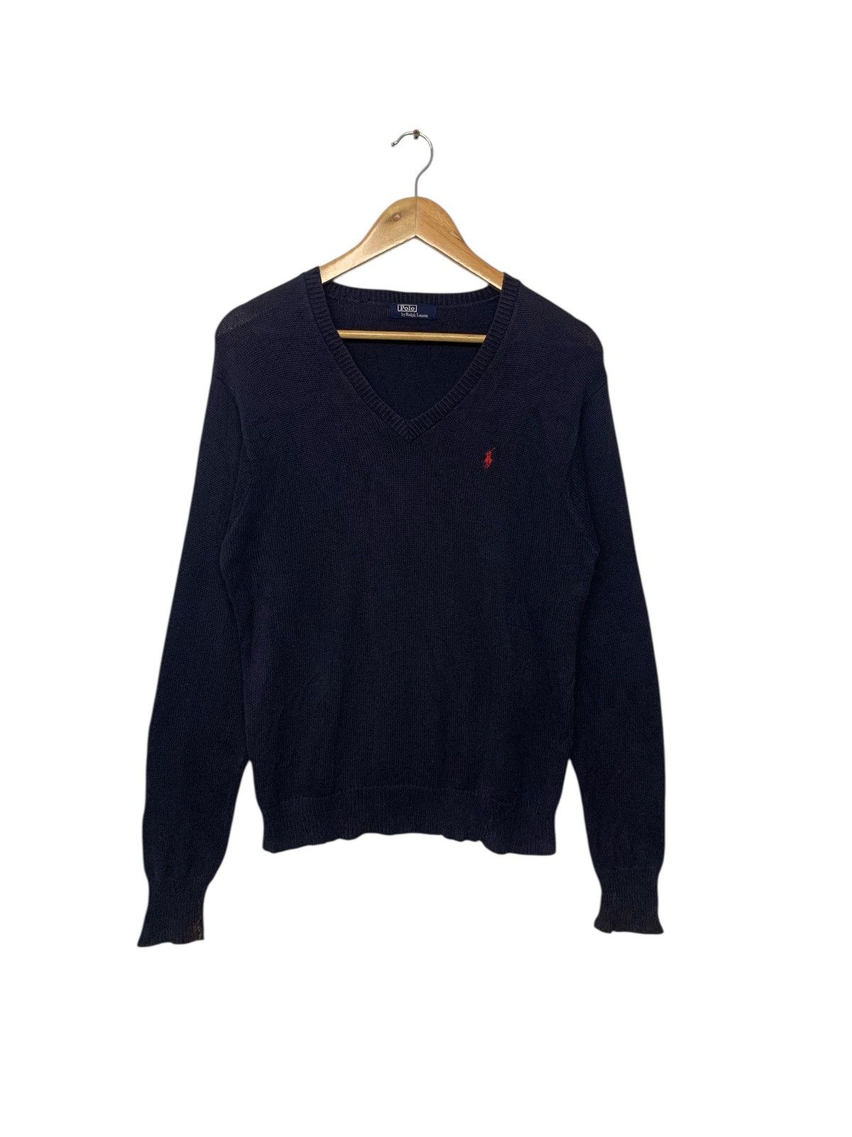 Polo Ralph Lauren Vintage 90's Polo Ralph Lauren V-Neck Small logo Knitwear Size M / US 6-8 / IT 42-44 - 1 Thumbnail