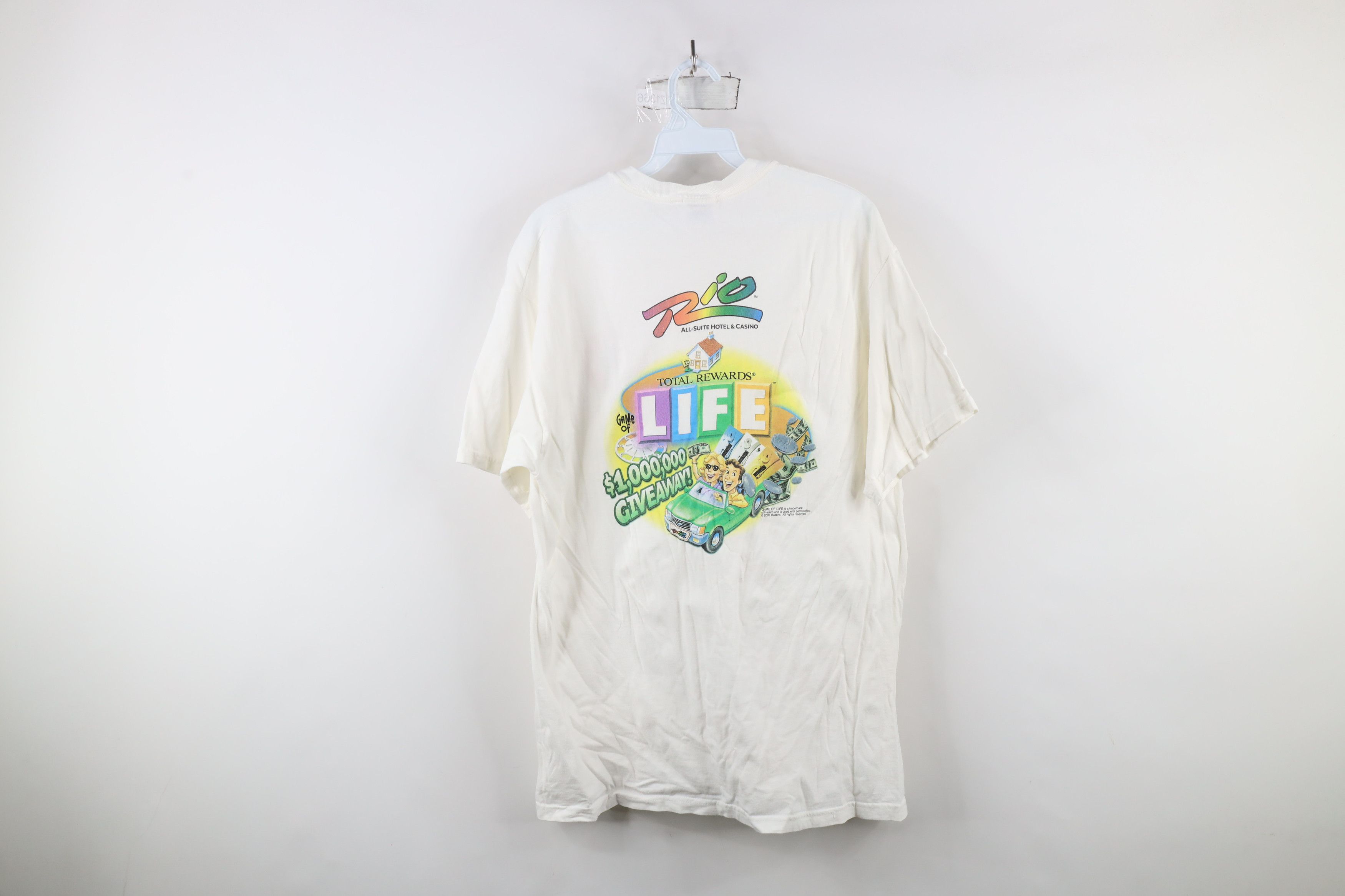 Vintage Vintage Y2K 2002 Casino Game of Life Giveaway T-Shirt White Size US L / EU 52-54 / 3 - 11 Thumbnail