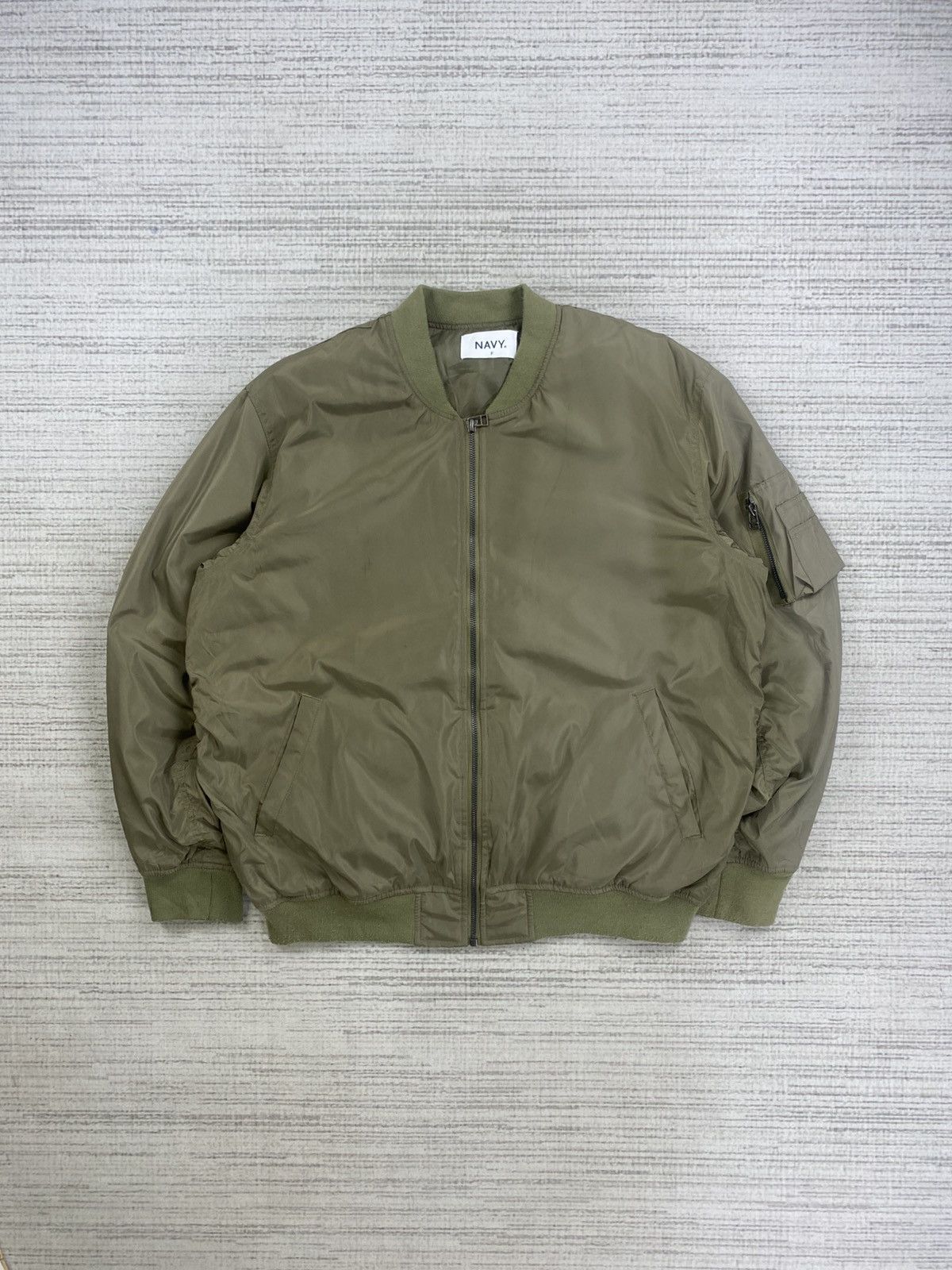 Vintage Navy Type MA-1 Zipper Light Olive Bombers Jacket