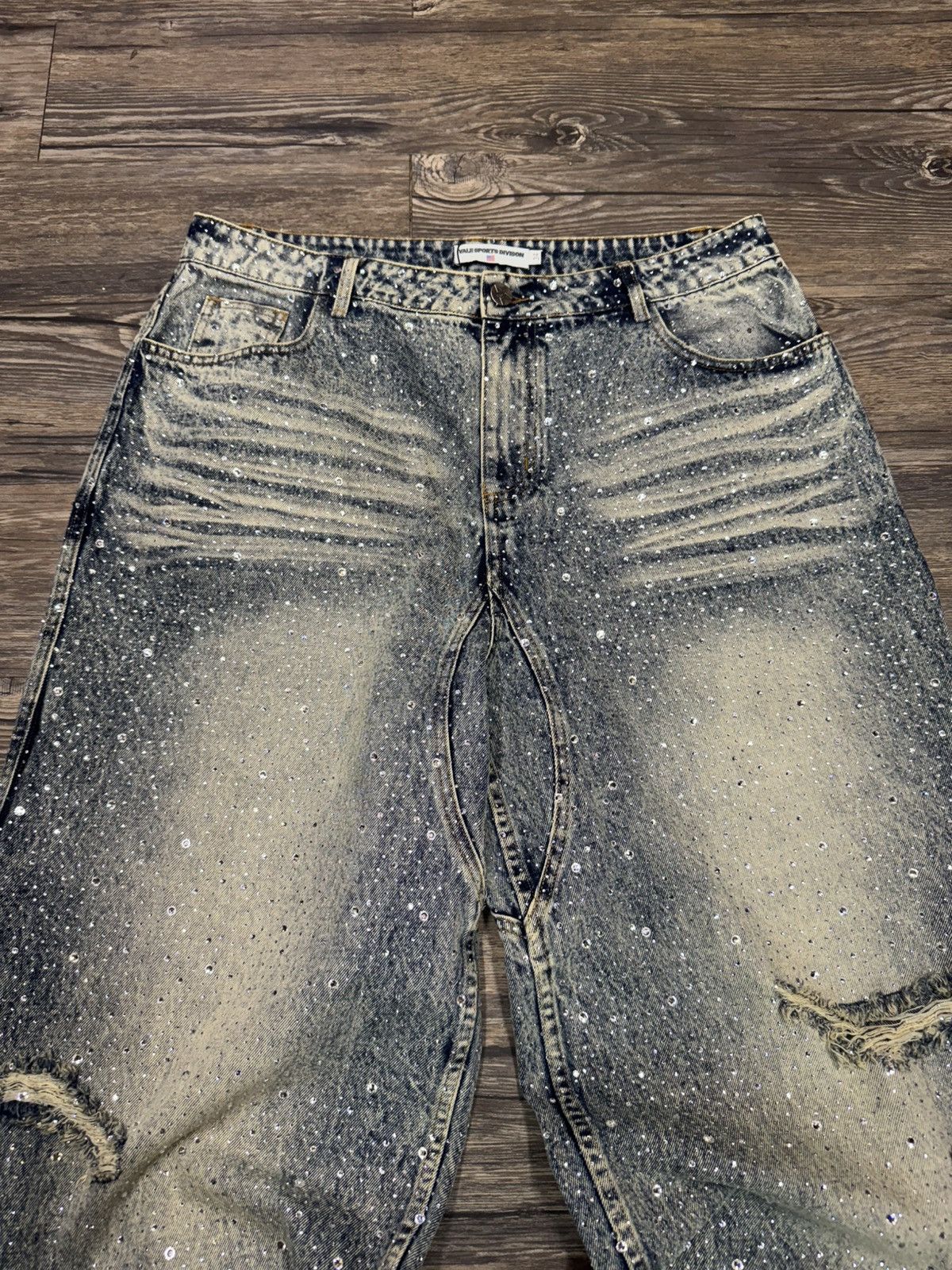 Vale Vale Rhinestone All Over Jeans Size US 34 / EU 50 - 3 Thumbnail