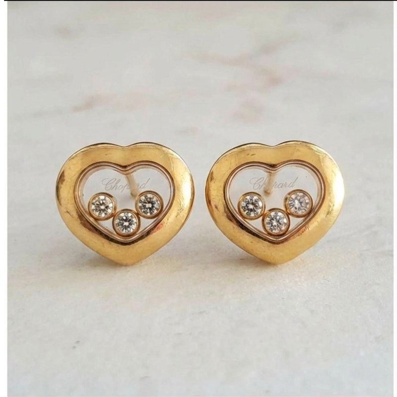 Chopard Chopard Happy Diamonds Heart Stud Earrings 18K Yellow Gold Size ONE SIZE - 3 Thumbnail