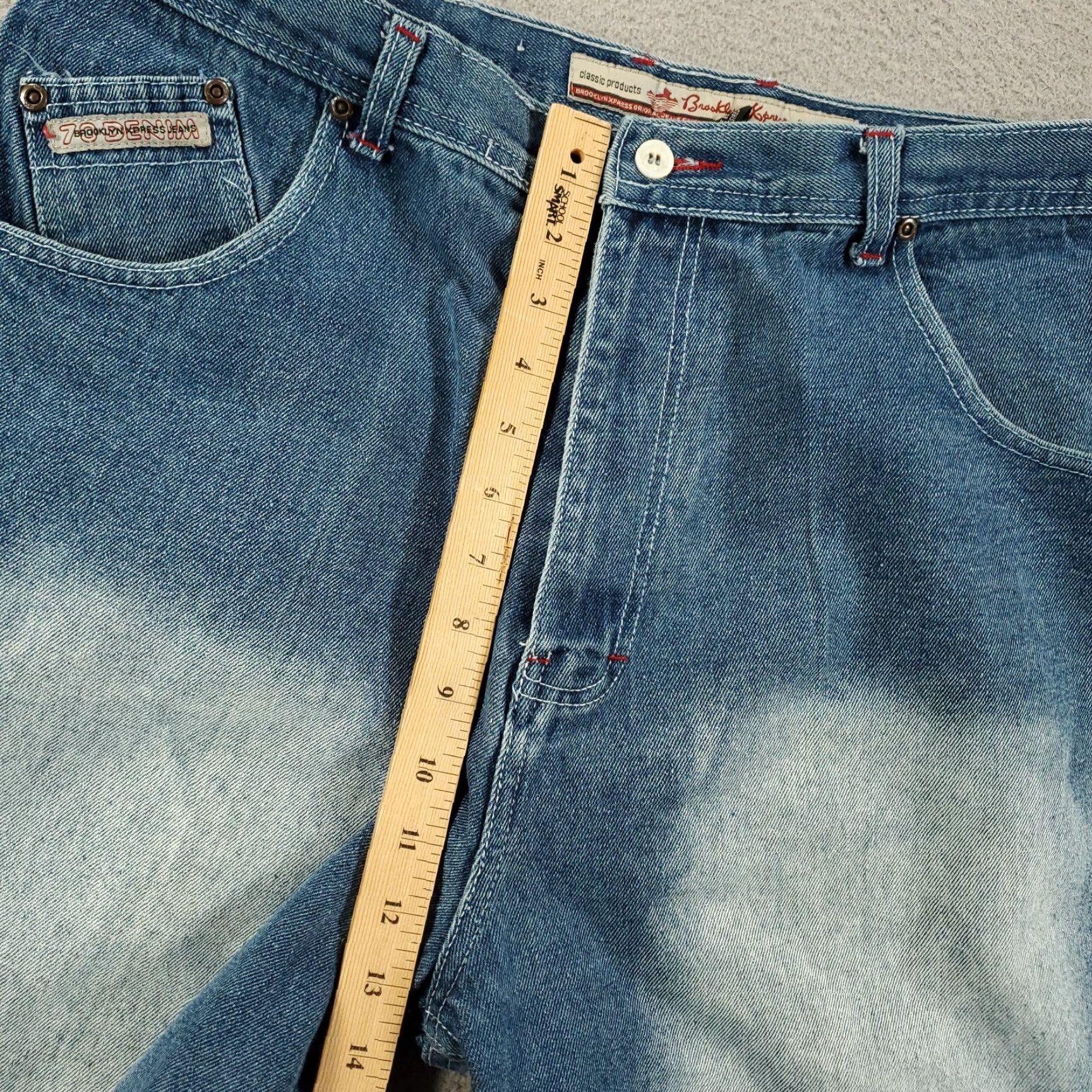 Denime Mens Denim Short 36 Jorts Hip Hop Grunge Relaxed Fit 36x13 Blue Denim Casual 90s Mens Bermuda Shorts Regular 5-Pocket Size US 36 / EU 52 - 3 Thumbnail