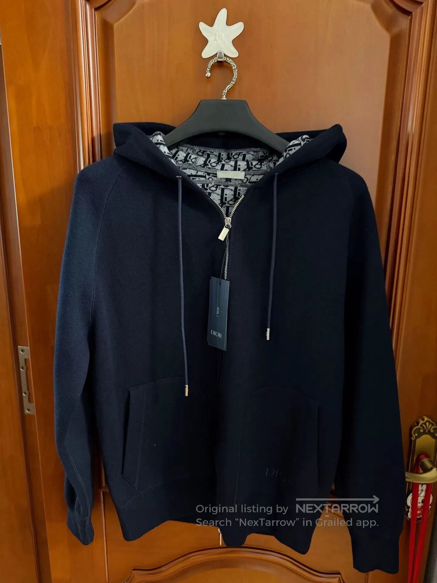 Dior Dior Navy Hooded Cardigan with Signature Interior. Size US S / EU 44-46 / 1 - 1 Thumbnail