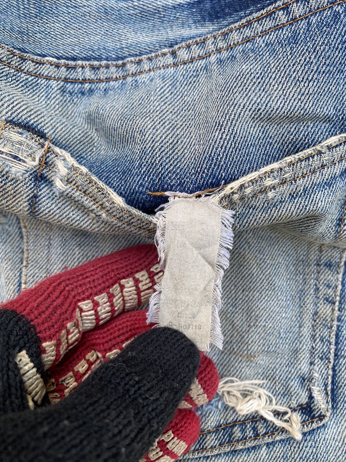 Denime Denime Japan Thrashed Distressed Selvedge Denim Size US 30 / EU 46 - 23 Thumbnail