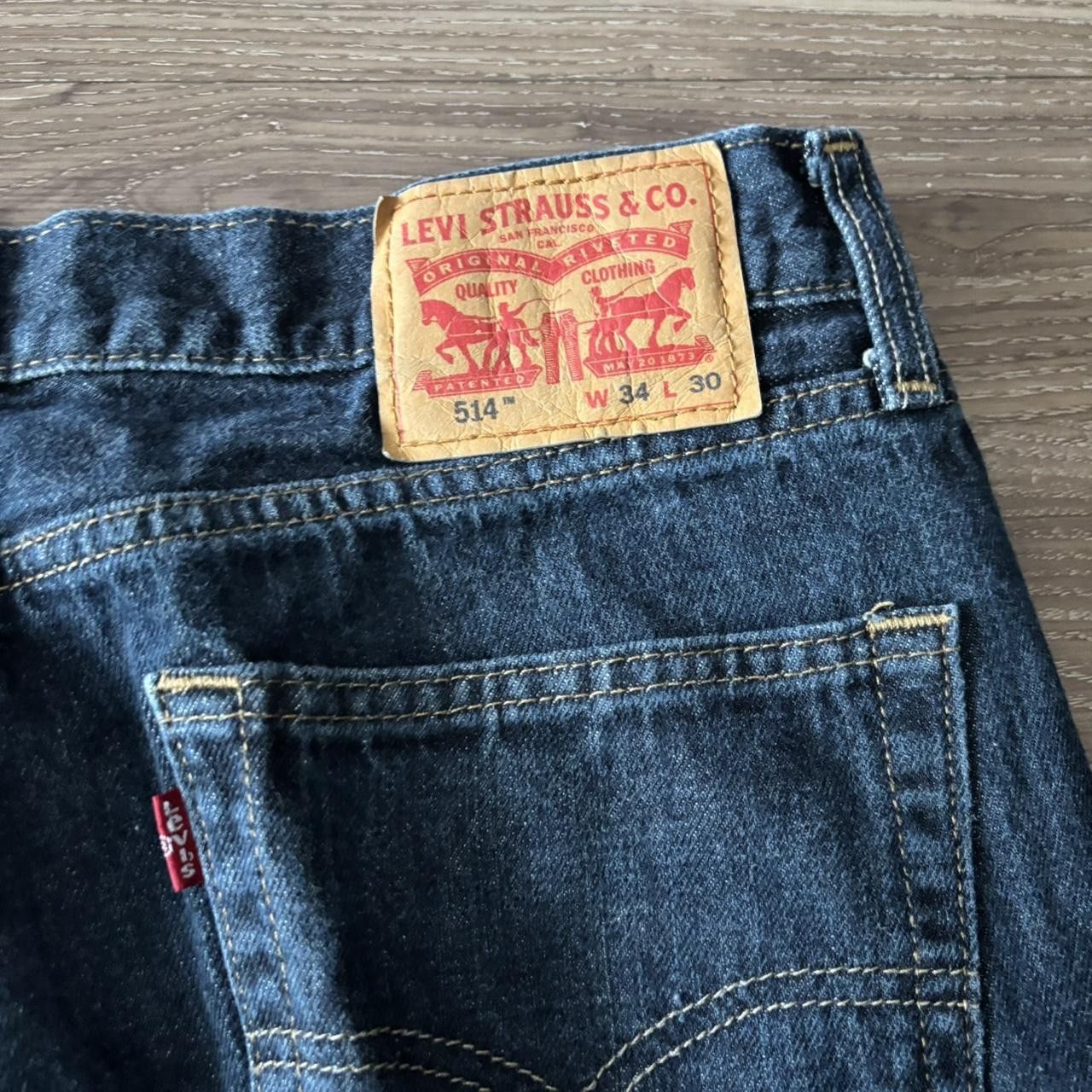 Levi's Crazy Vintage Y2K/2000s Grunge Dark Wash Levis Denim Jeans! 33x28 Size US 33 - 6 Thumbnail